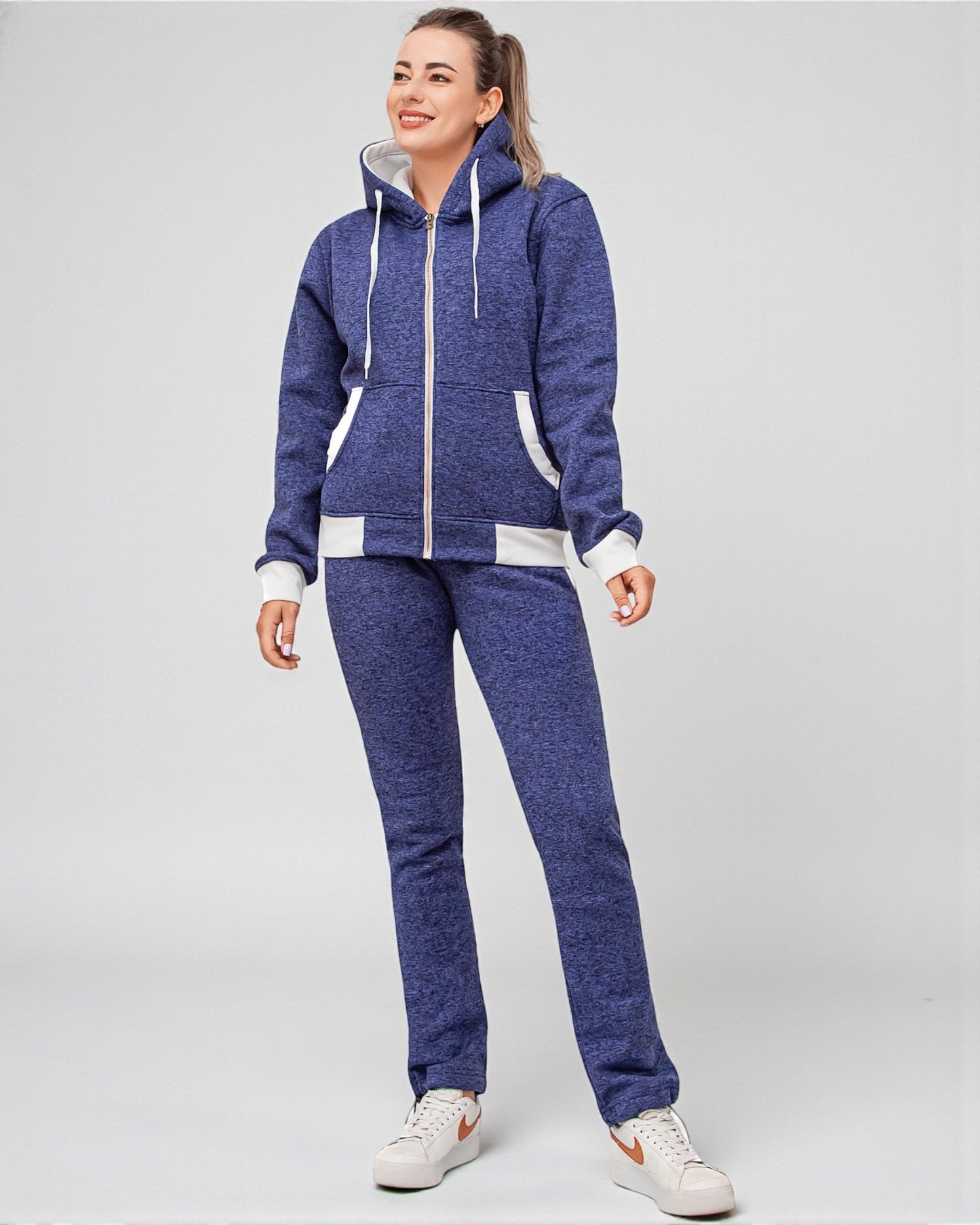 Women’s Flora zip up Soft fleece Hoodie Sweatshirt with Sweatpants