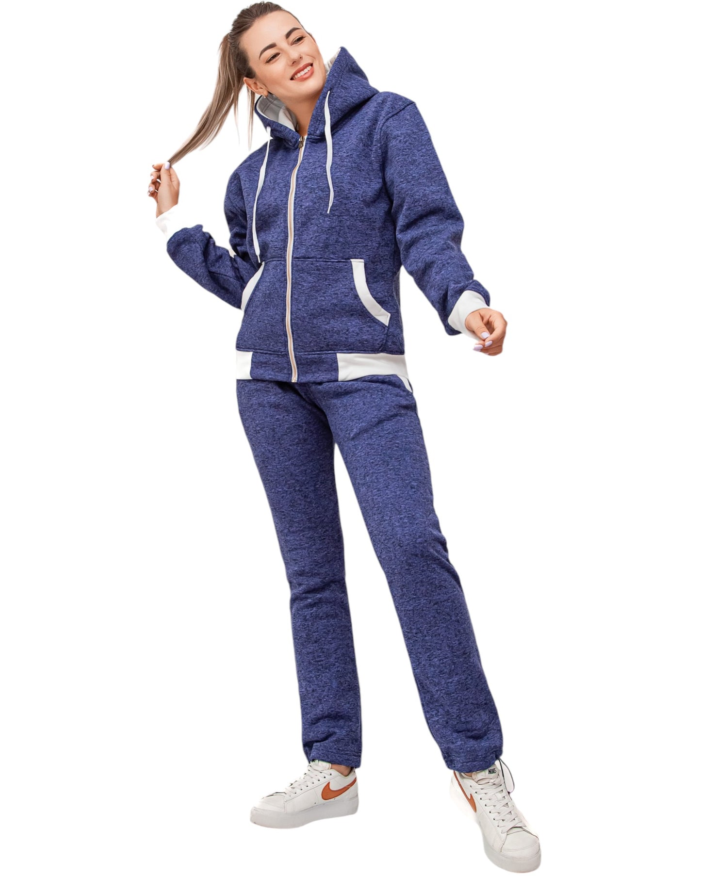 Women’s Flora zip up Soft fleece Hoodie Sweatshirt with Sweatpants