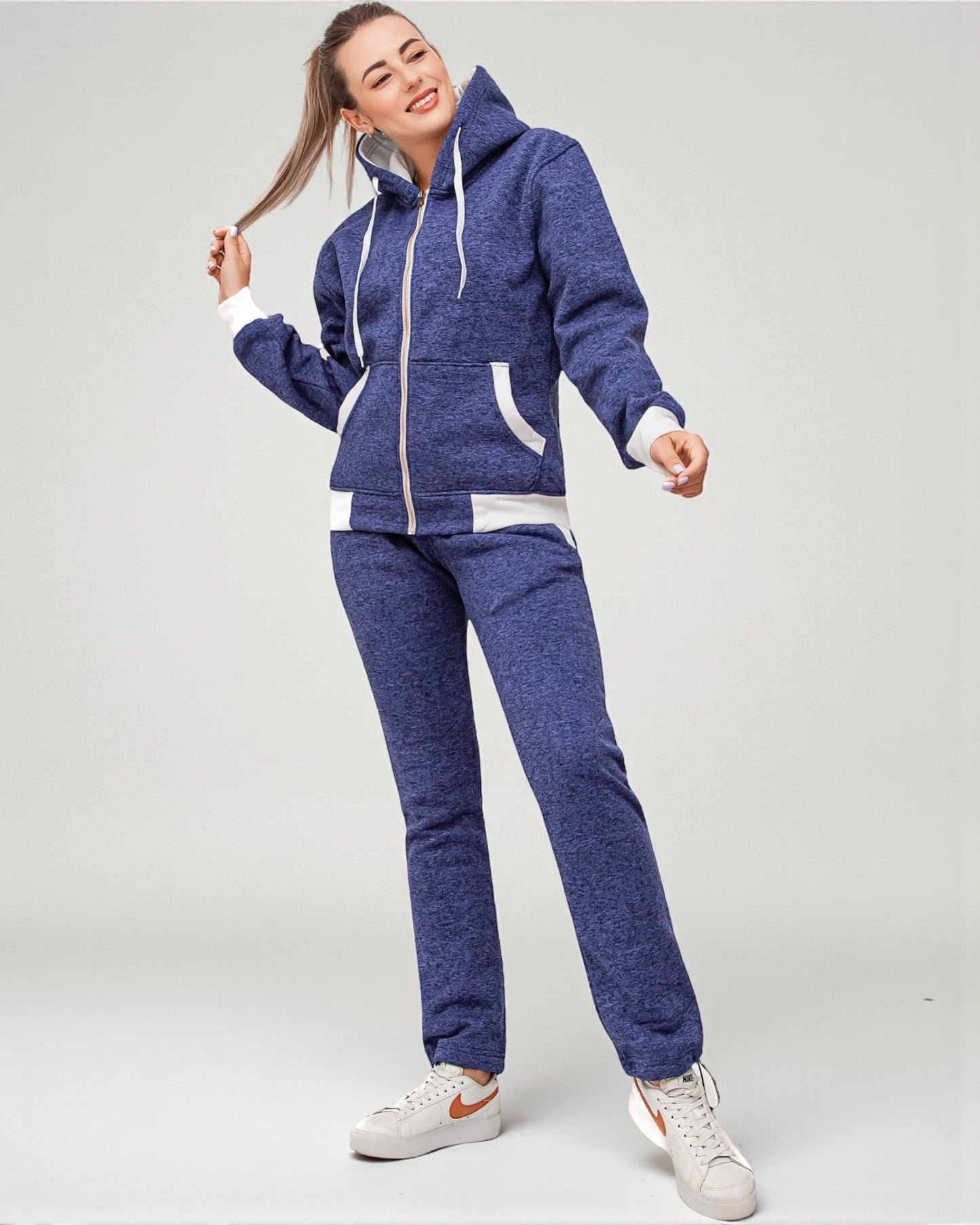 Women’s Flora zip up Soft fleece Hoodie Sweatshirt with Sweatpants