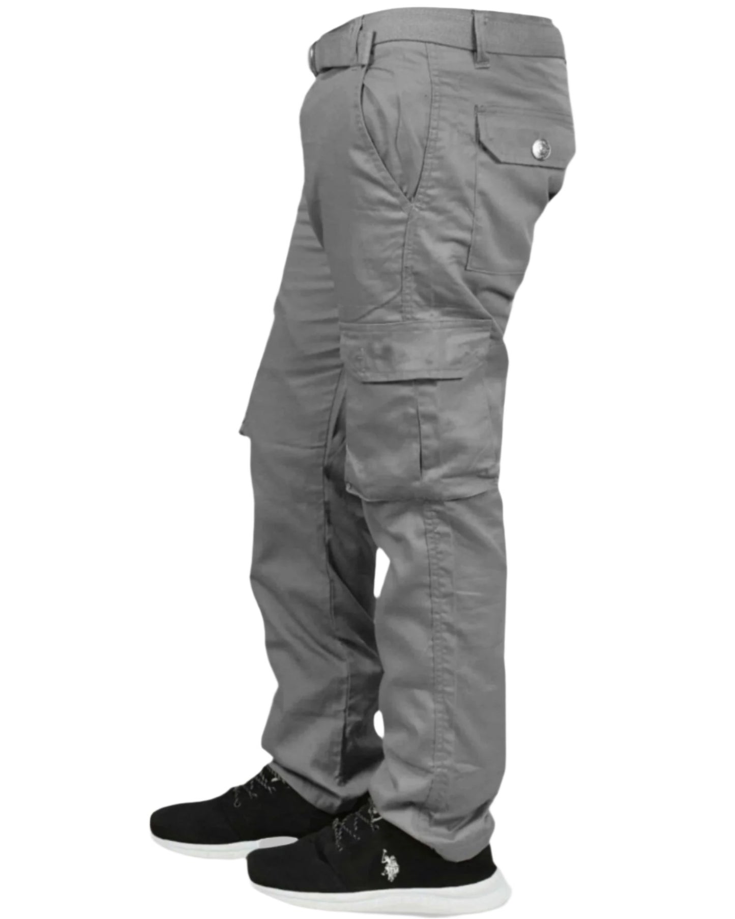 Men’s Basic Uniform Cargo Pants with 6 pockets and Matching Belt