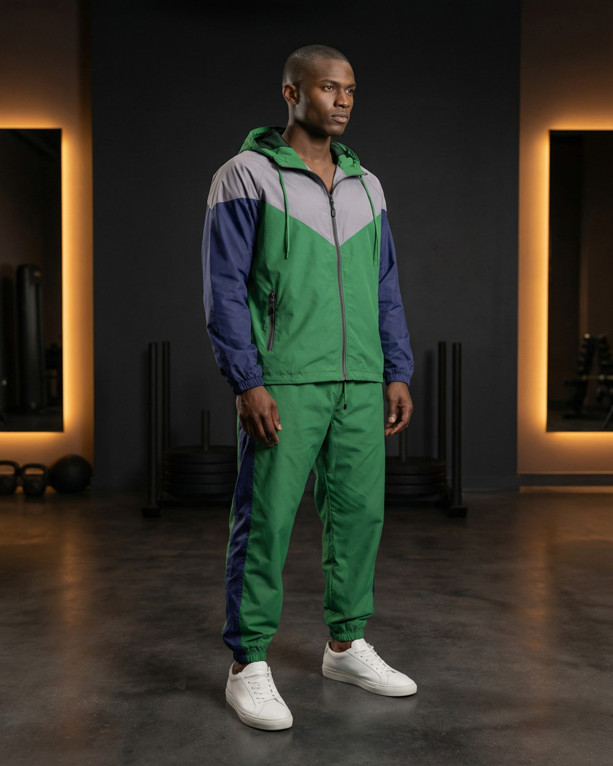 Men's Colorblock Windbreaker Workout Set – alternate view 7