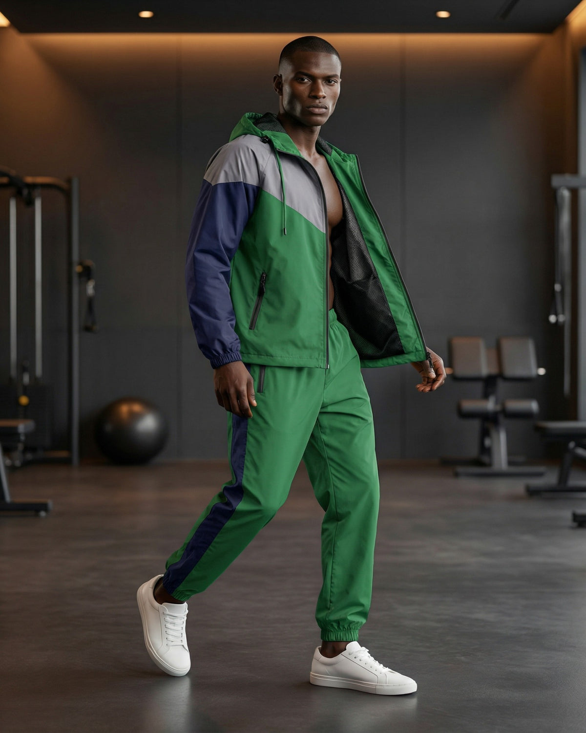 Men's Colorblock Windbreaker Workout Set – alternate view 9