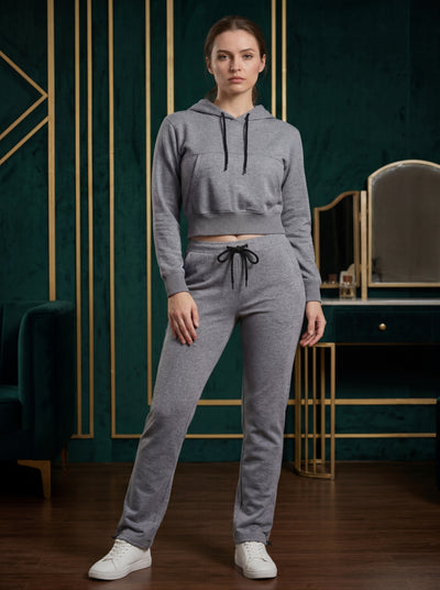 Women's Soft Stretch Cropped Hoodie Set