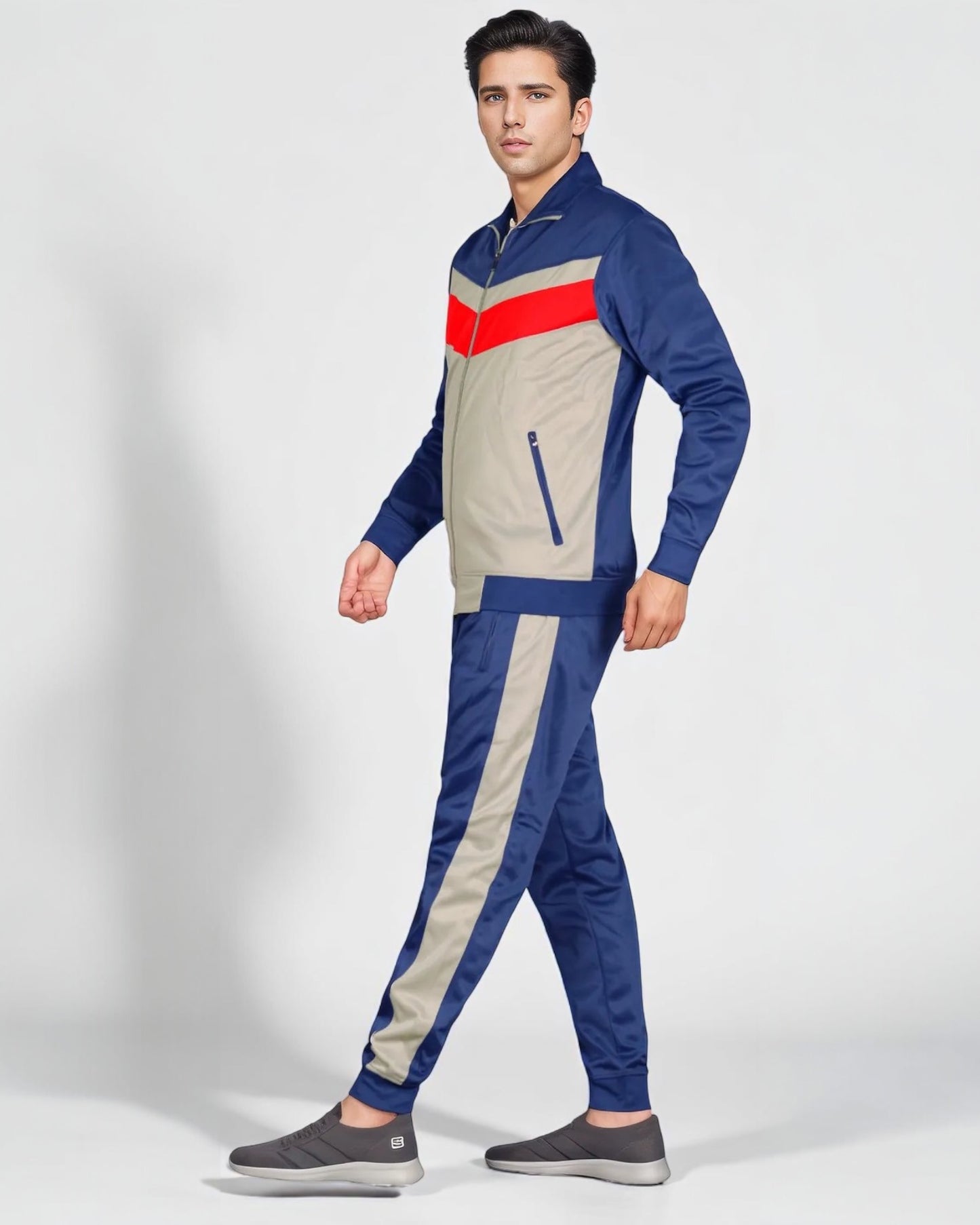 Men's Active Daily wear Tracksuit Jogger Track Jacket & Track Pants Jogging Suit