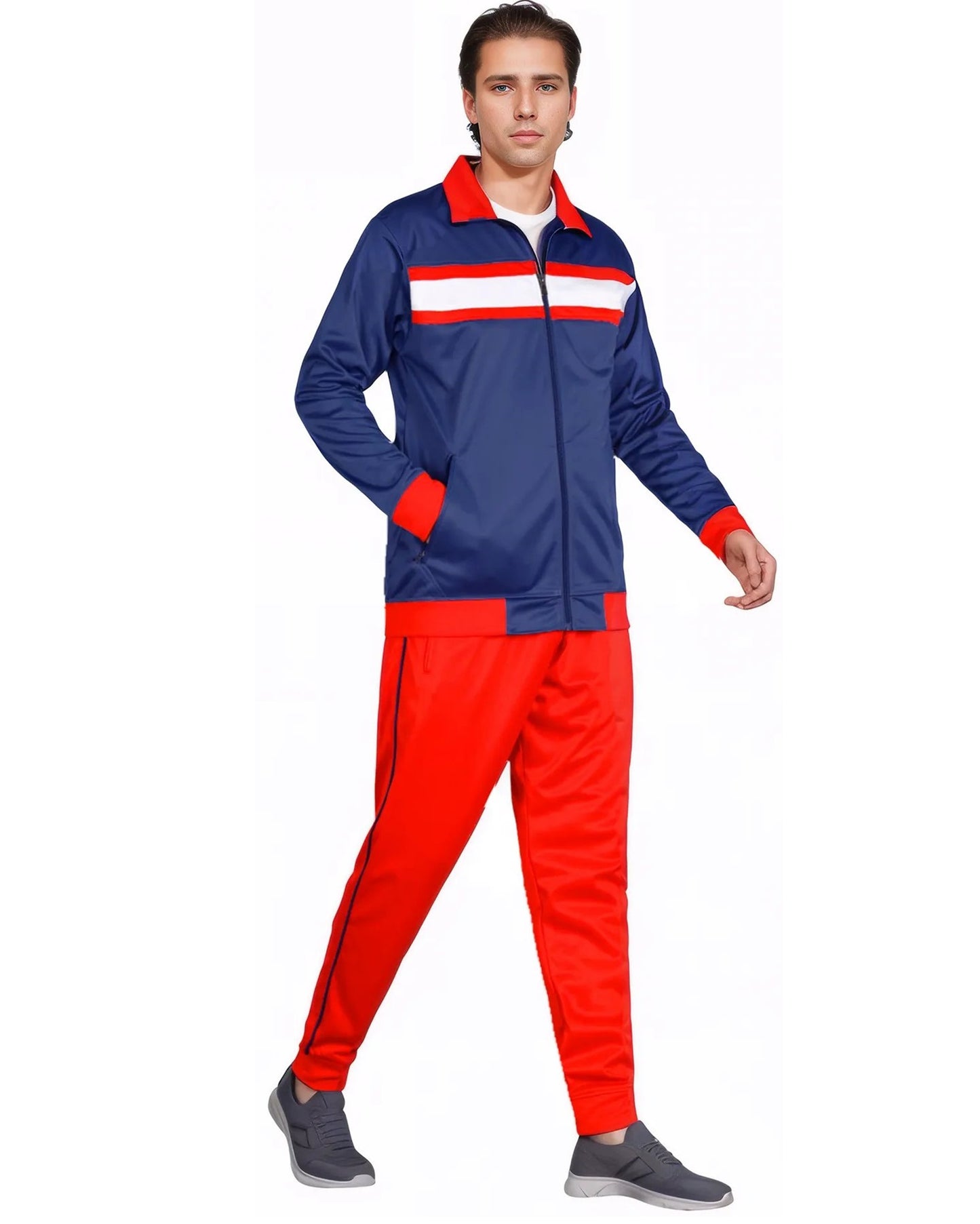 Men's Tracksuit contrast Color 2-piece Set