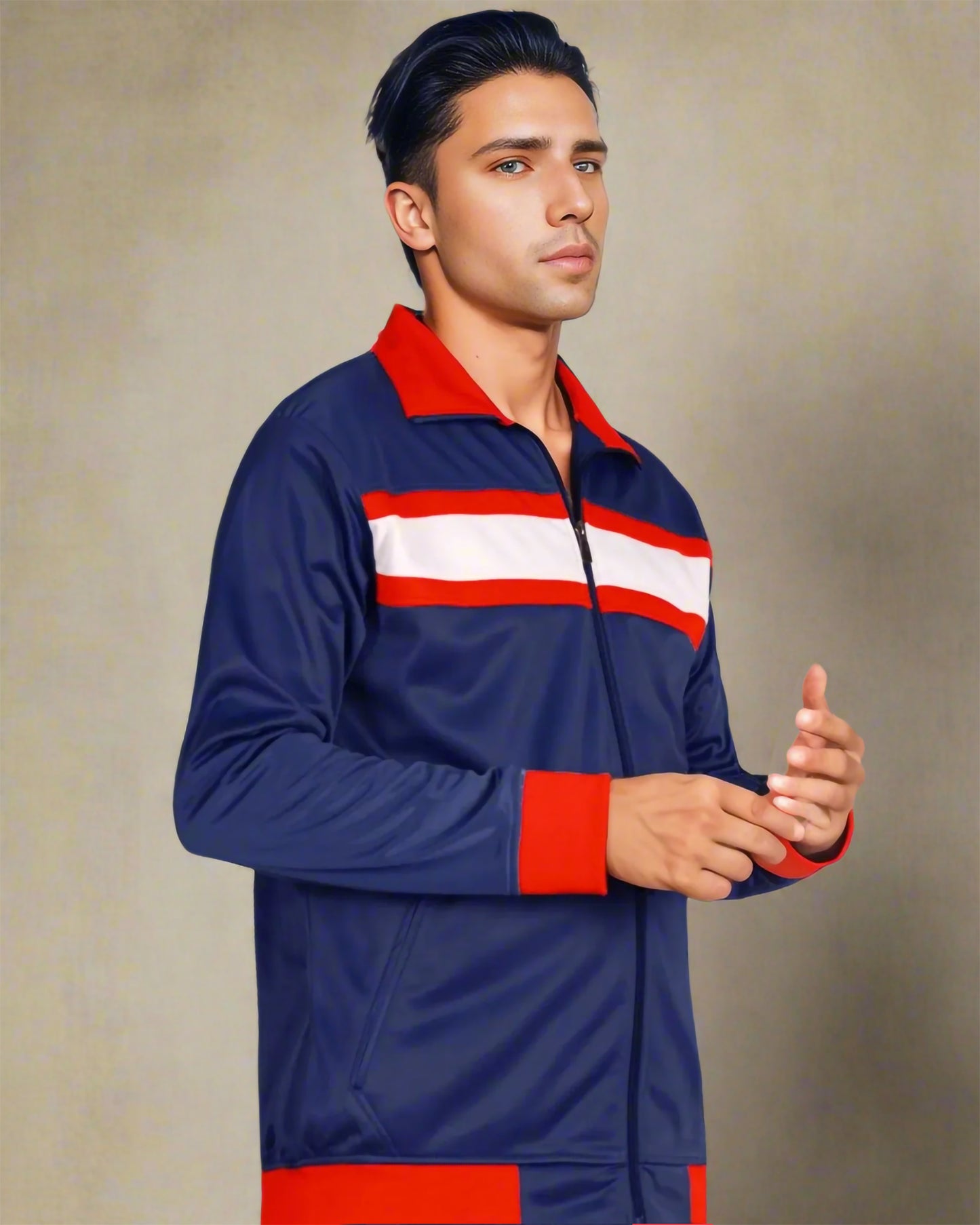 Men's Tracksuit contrast Color 2-piece Set