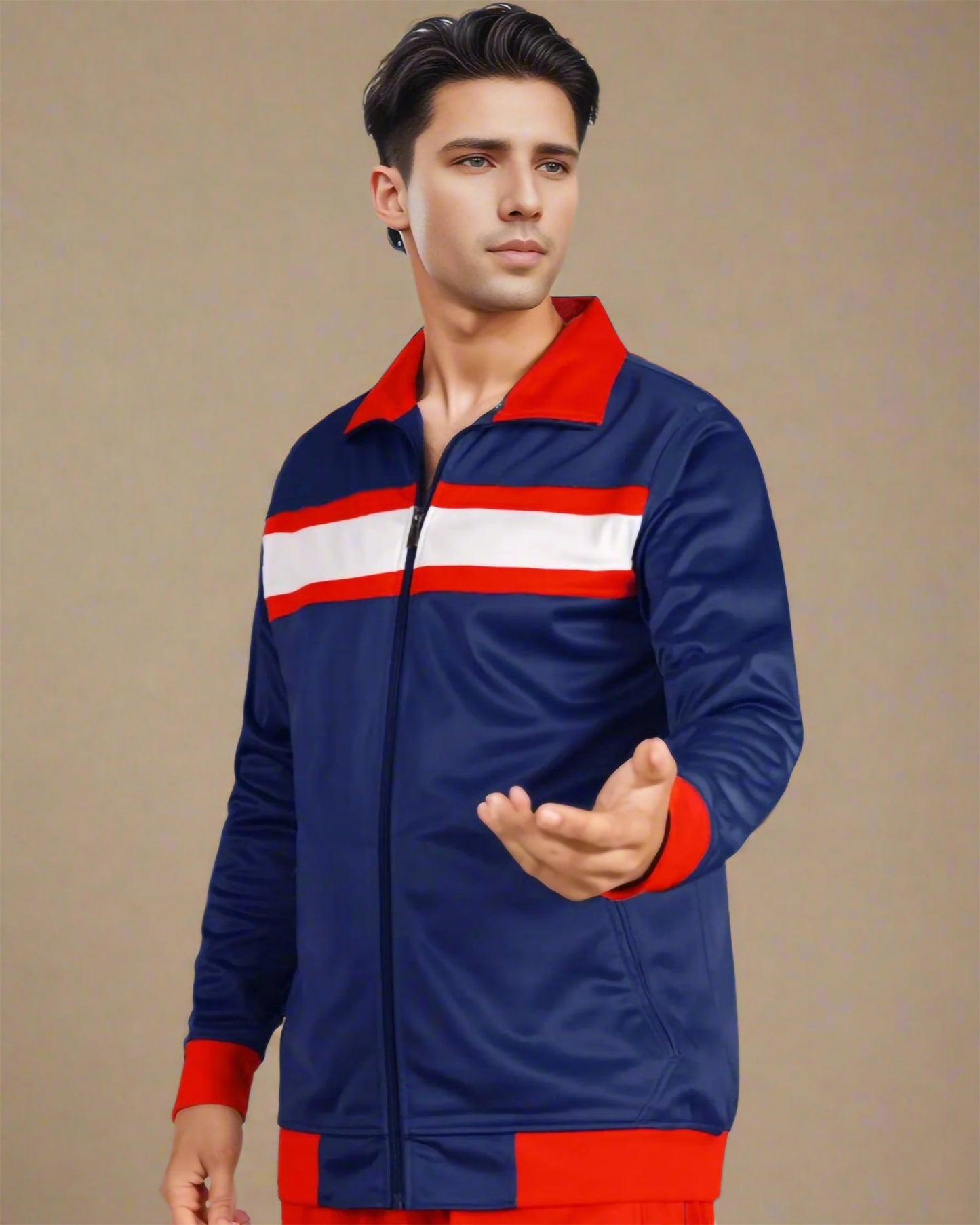 Men's Tracksuit contrast Color 2-piece Set