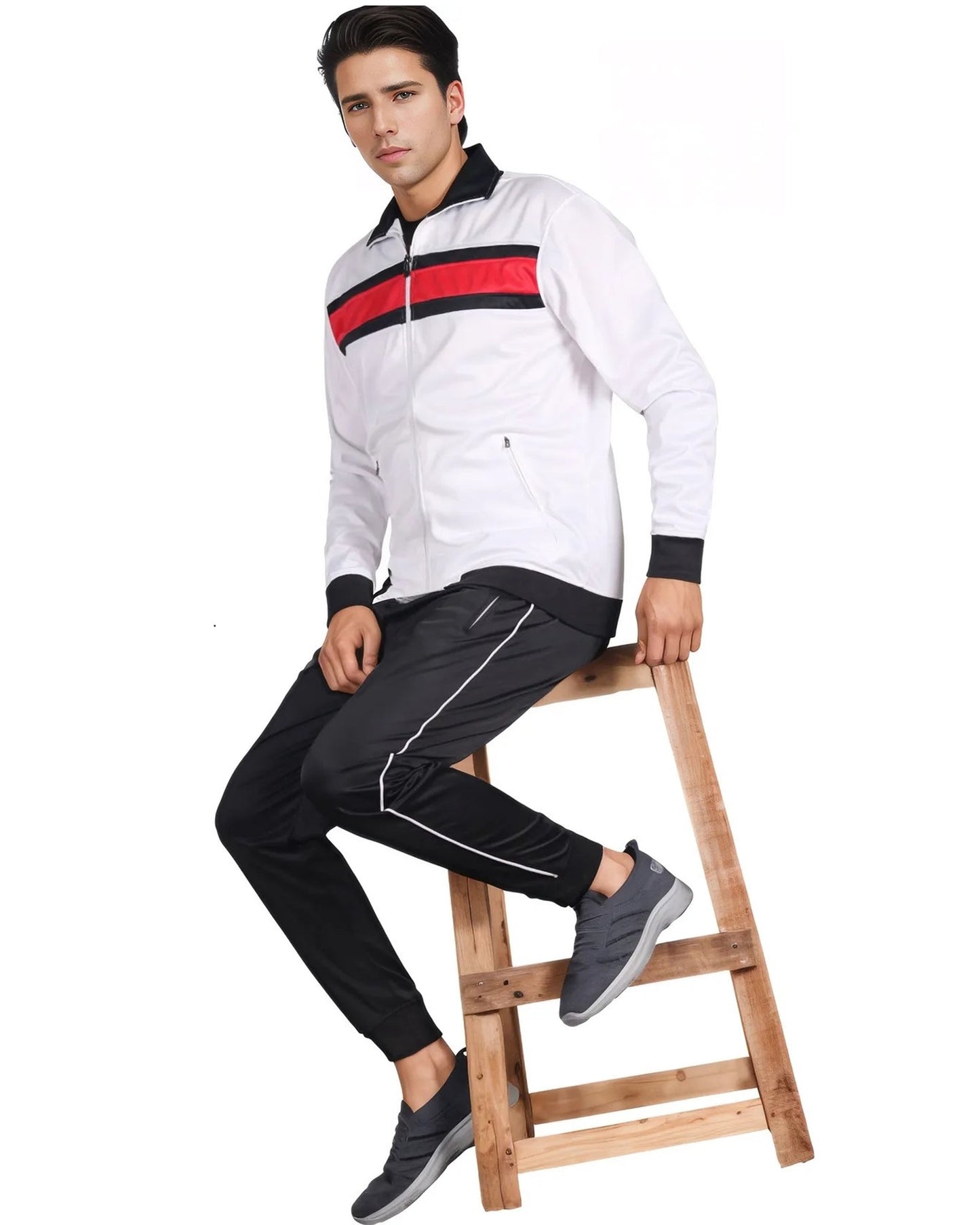 Men's Tracksuit contrast Color 2-piece Set