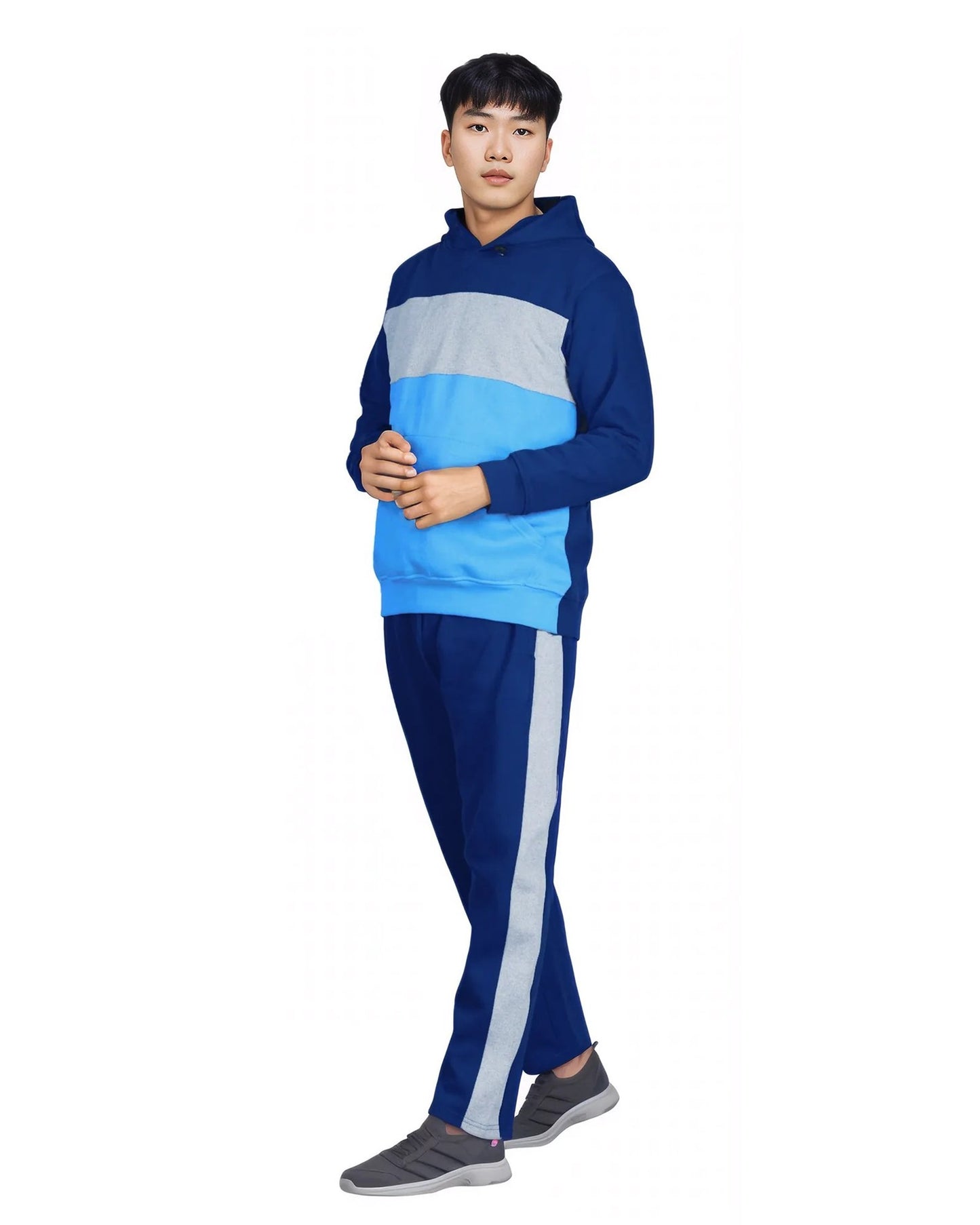 Men’s 2-piece Heavy Duty & matching Sweatpants Pullover Hoodie suit with stand