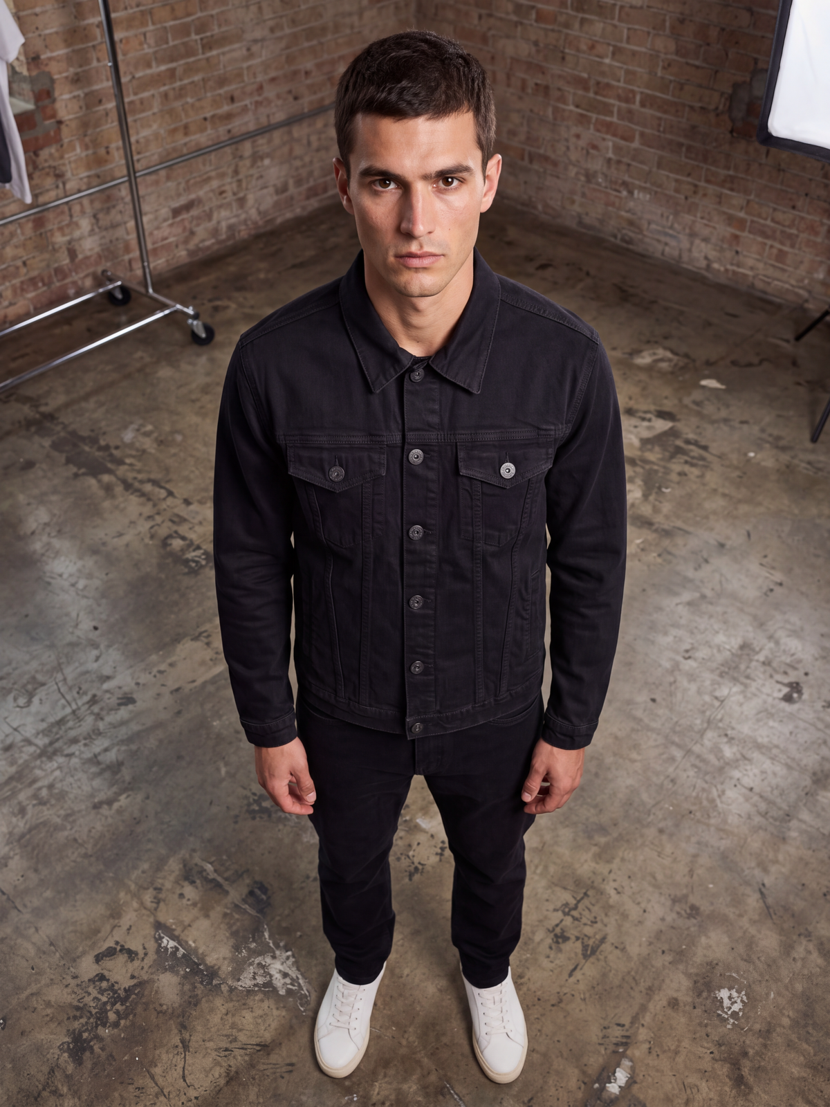 Men’s Midnight Black Denim Jacket & Jeans Set