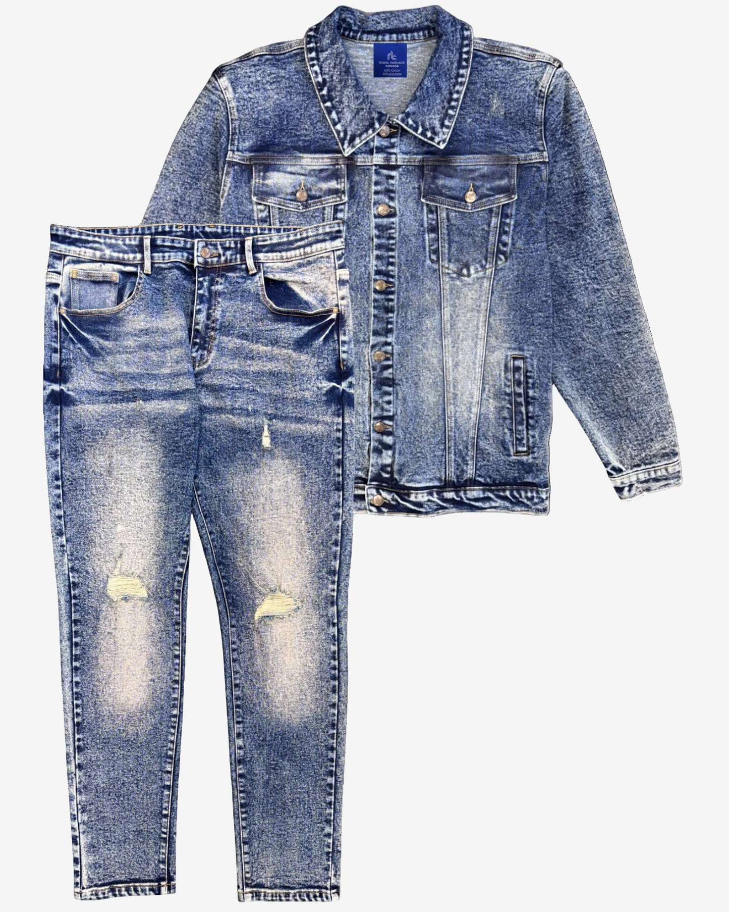 Men’s Premium Denim Vintage wash Jean Suit