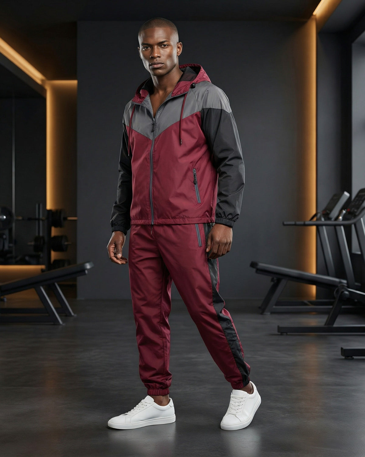 Men's Colorblock Windbreaker Workout Set – alternate view 12