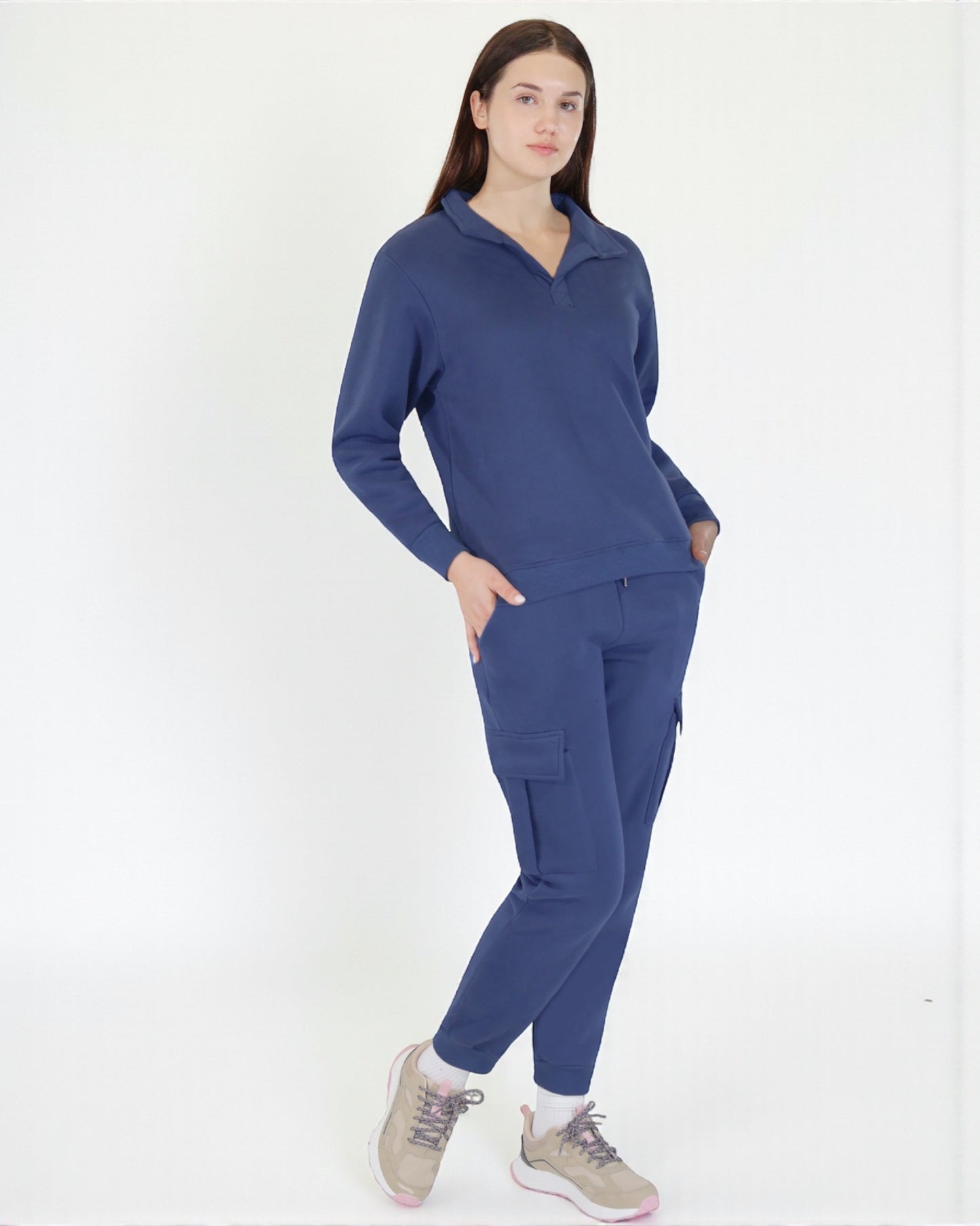 Women’s Cargo Lounge Set Soft Cotton Blend Two-Piece