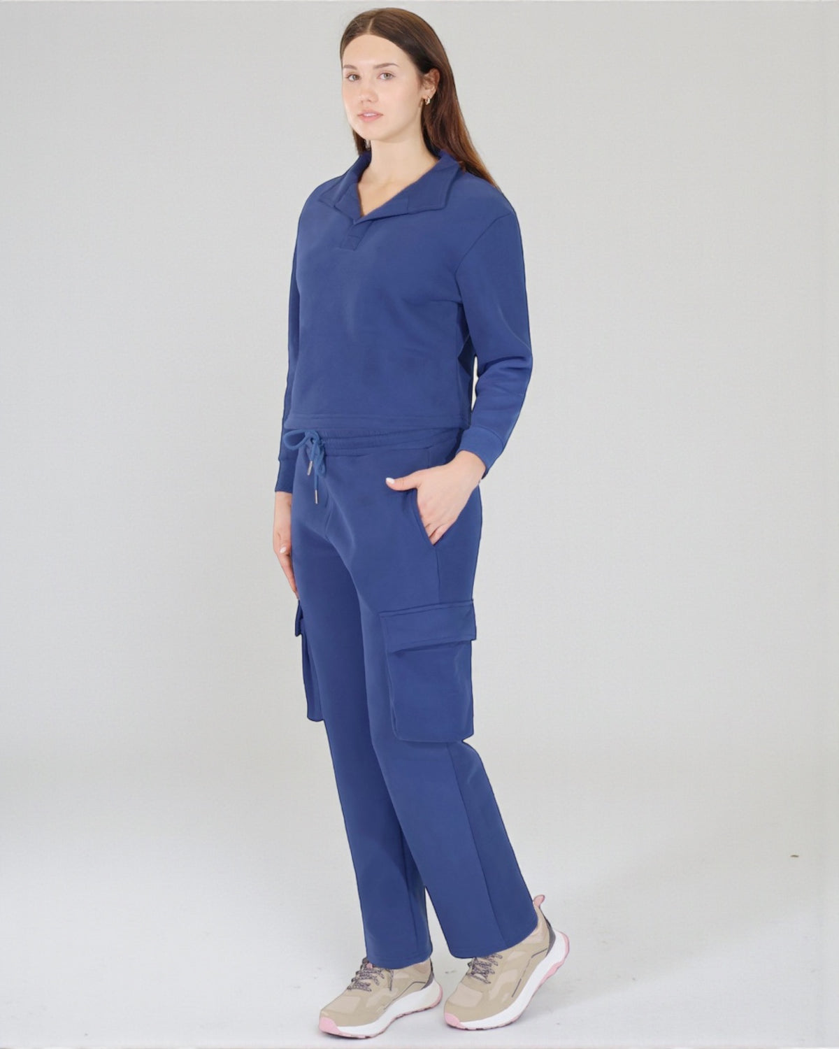 Women’s Soft Fleece Cargo Lounge Set Relax Fit – alternate view 6