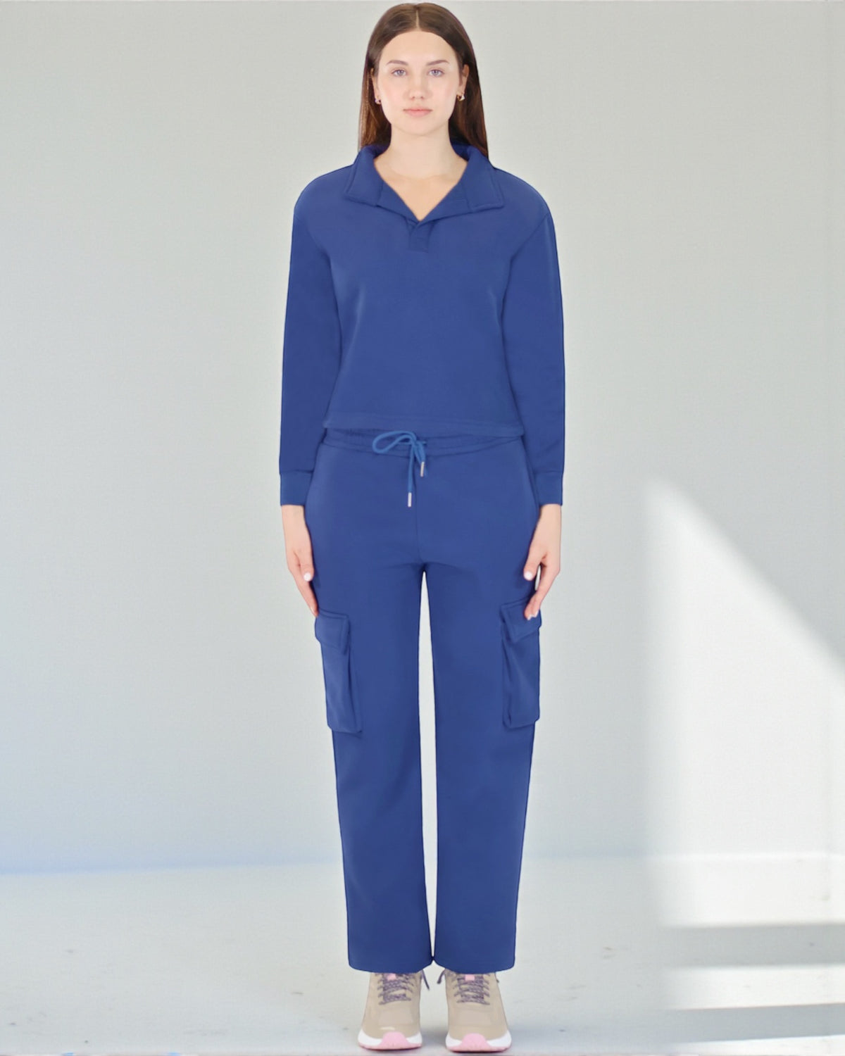 Women’s Soft Fleece Cargo Lounge Set Relax Fit – alternate view 4