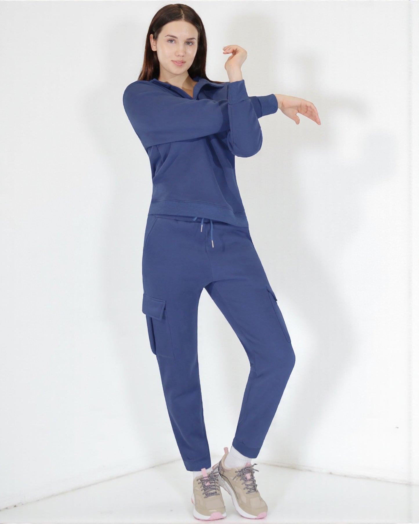 Women’s Cargo Lounge Set Soft Cotton Blend Two-Piece
