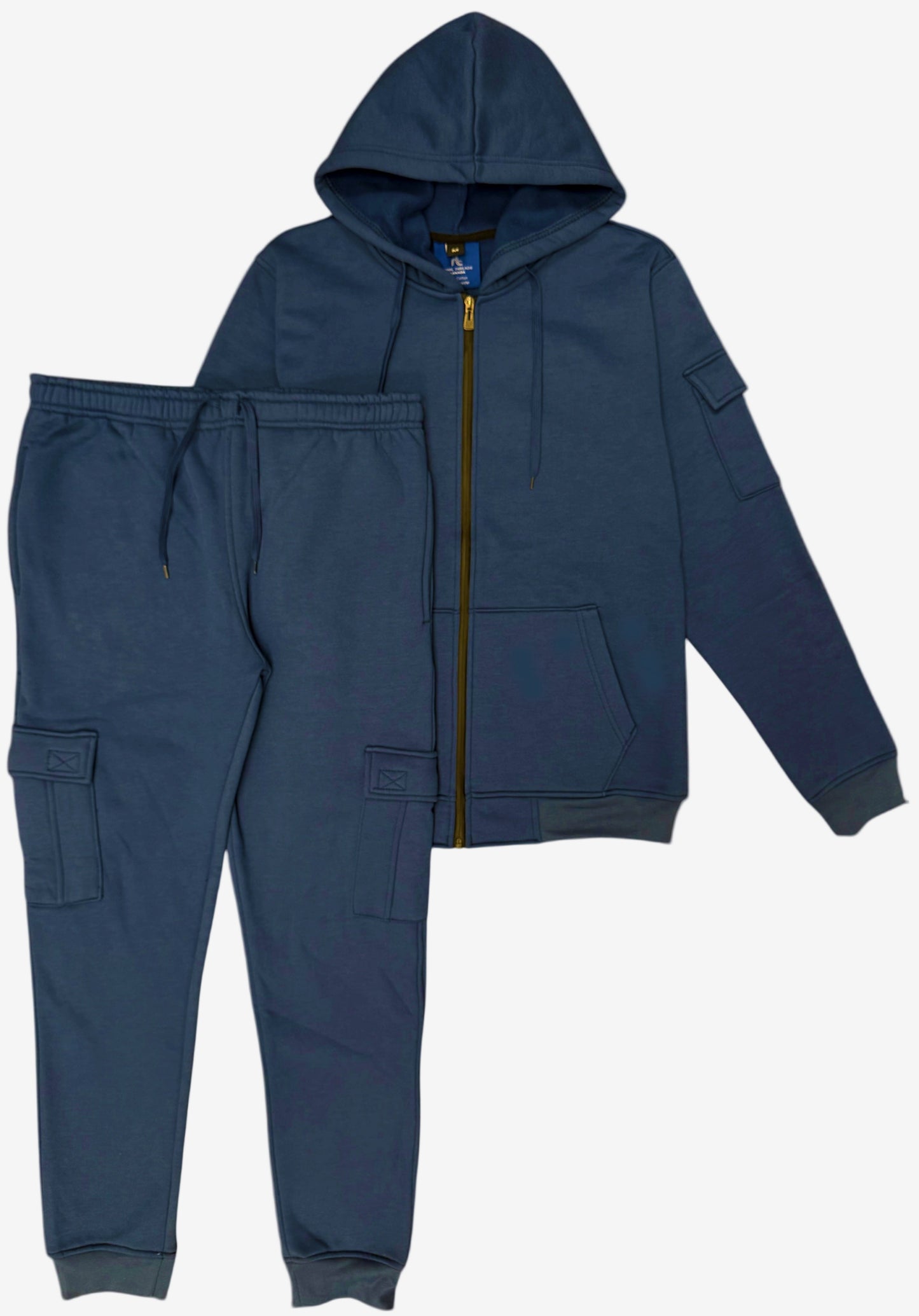 Men's Warm Cargo Pants Fleece Sweatsuit
