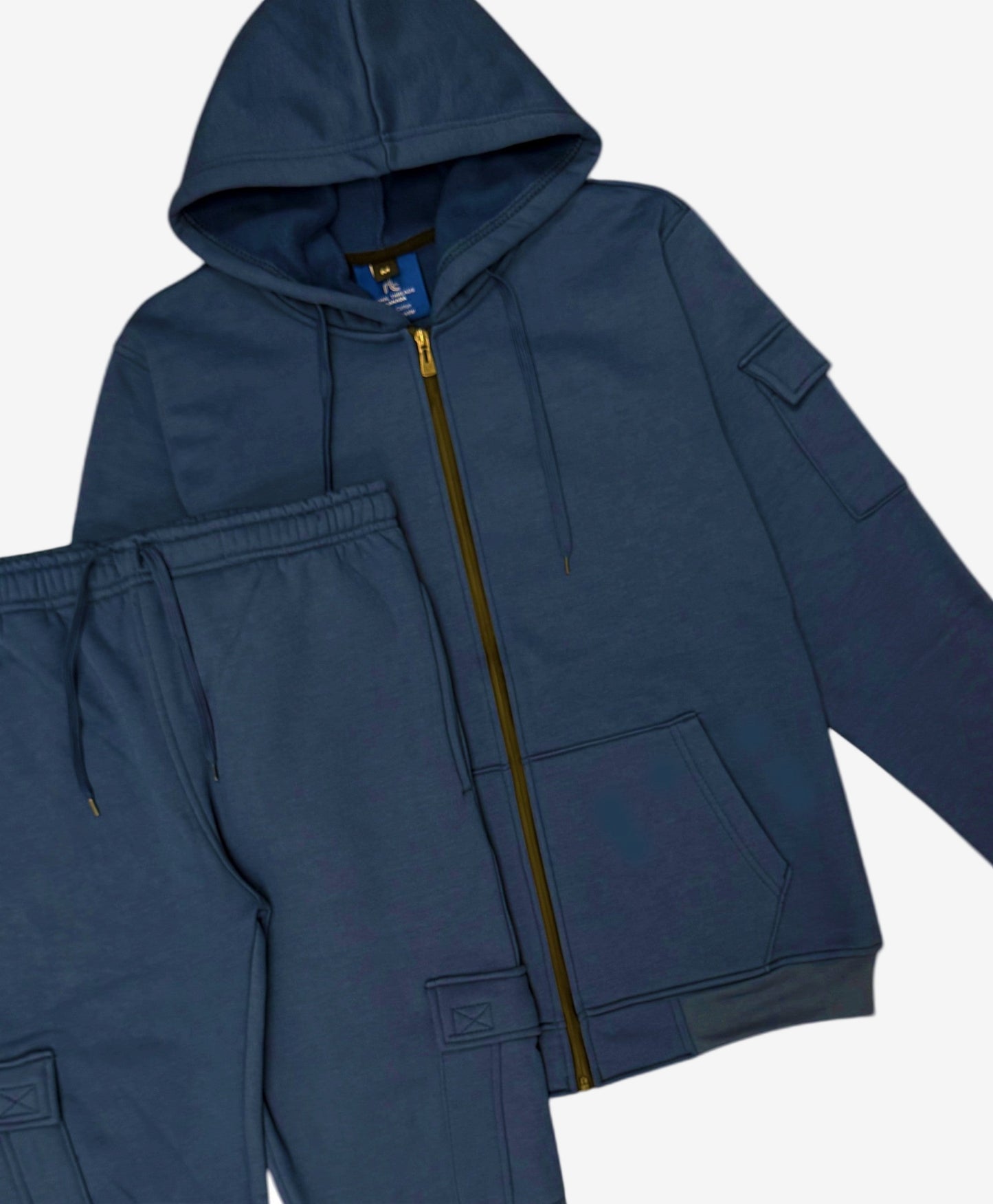 Men's Warm Cargo Pants Fleece Sweatsuit