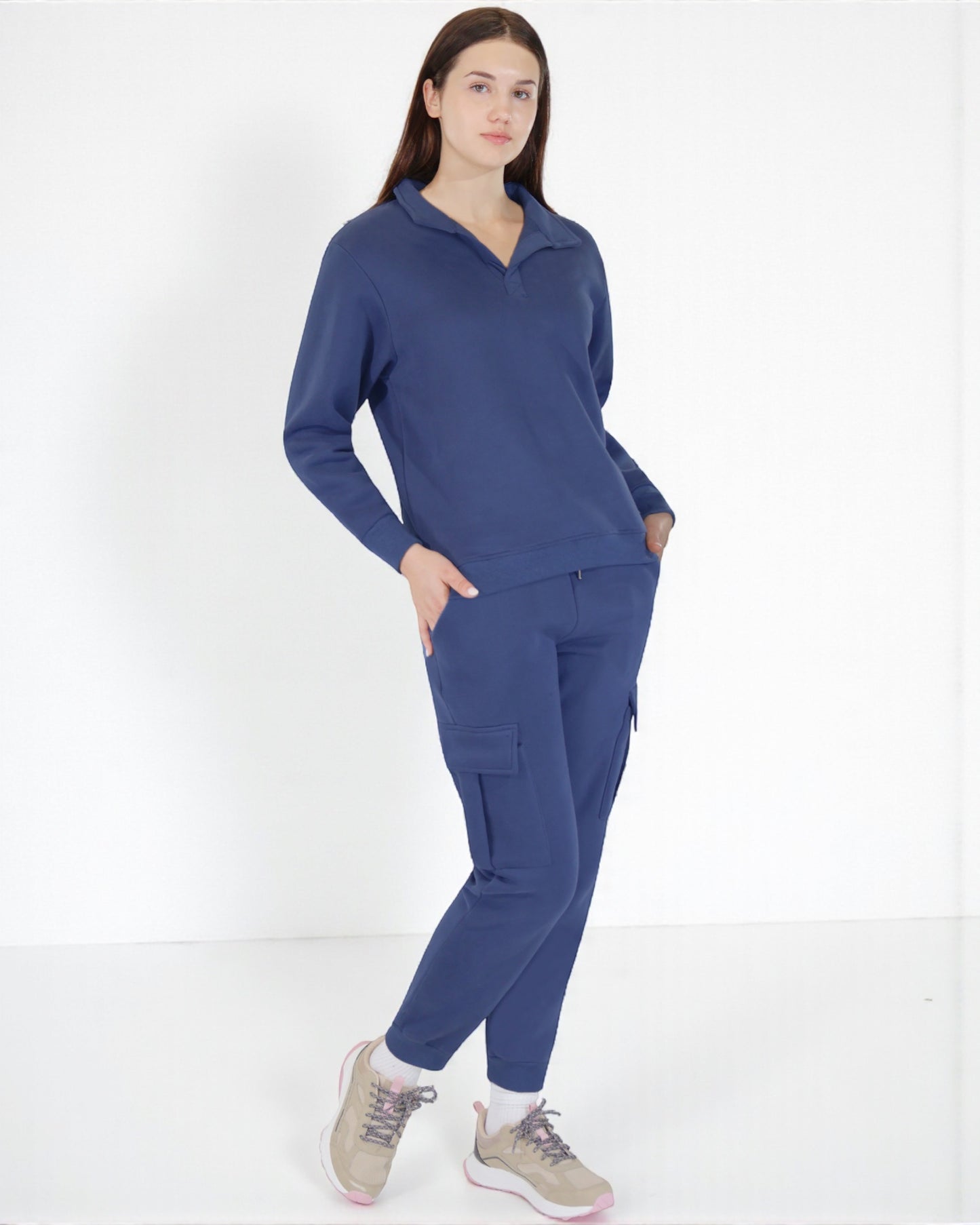 Women’s Cargo Lounge Set Soft Cotton Blend Two-Piece