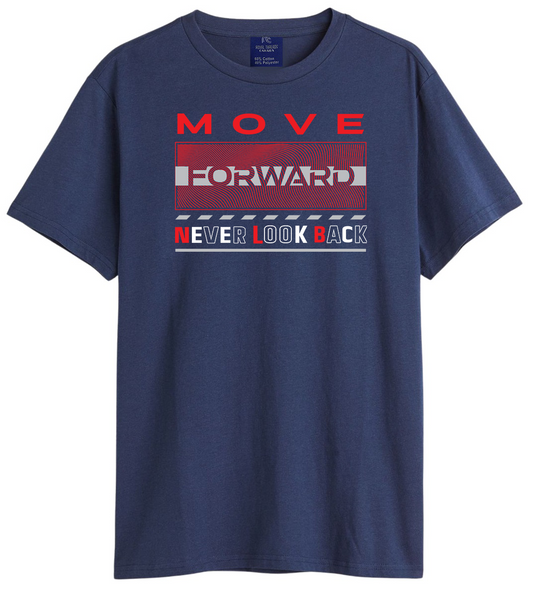 Move Forward Quote Printed Cotton Tshirt for Men