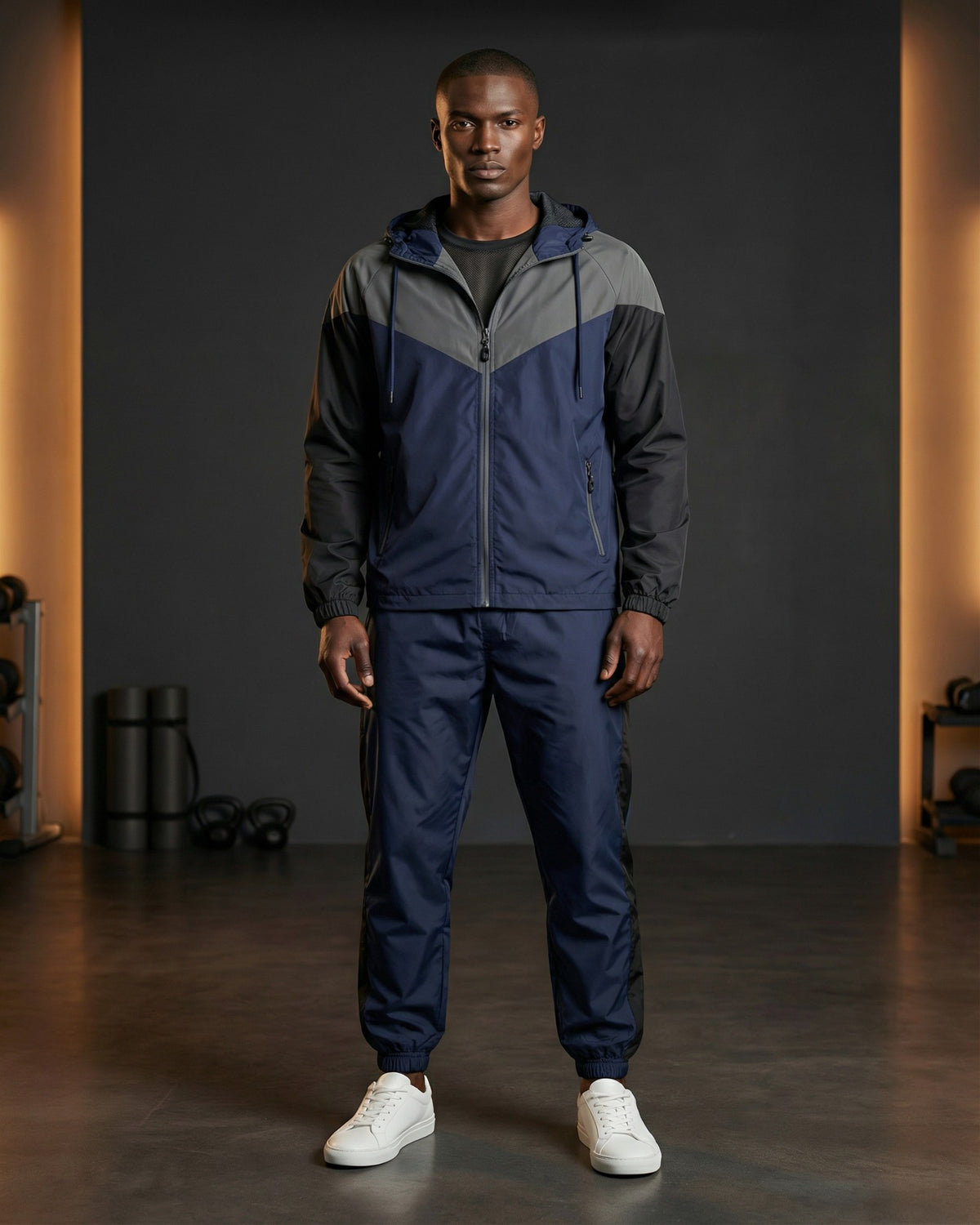Men's Colorblock Windbreaker Workout Set – alternate view 2