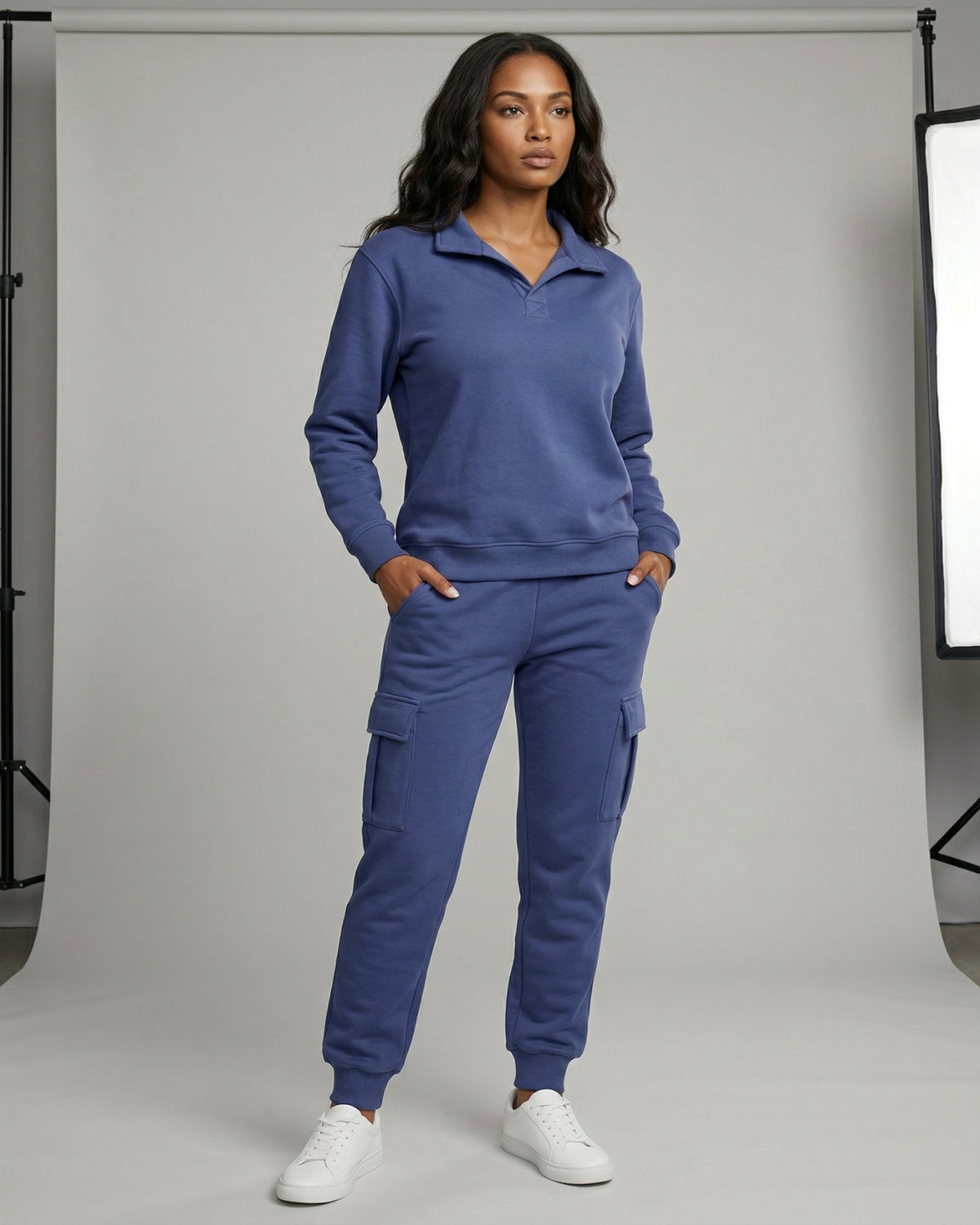 Women’s Cargo Lounge Set Soft Cotton Blend Two-Piece – Royal Threads product image