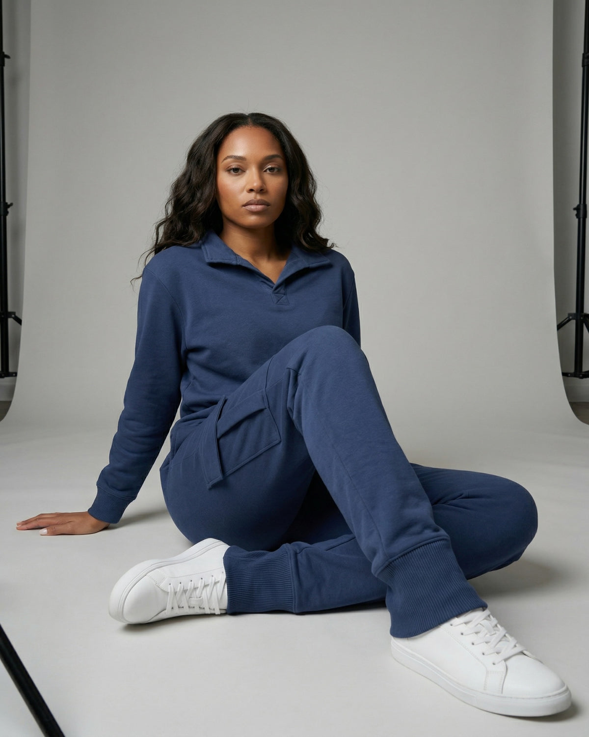 Women’s Cargo Lounge Set Soft Cotton Blend Two-Piece – alternate view 3