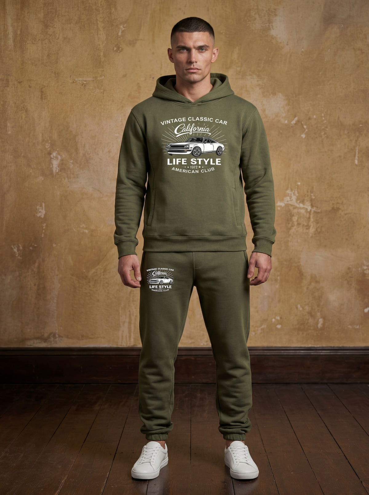 Men's Vintage Sports Car Sweatsuit – alternate view 2