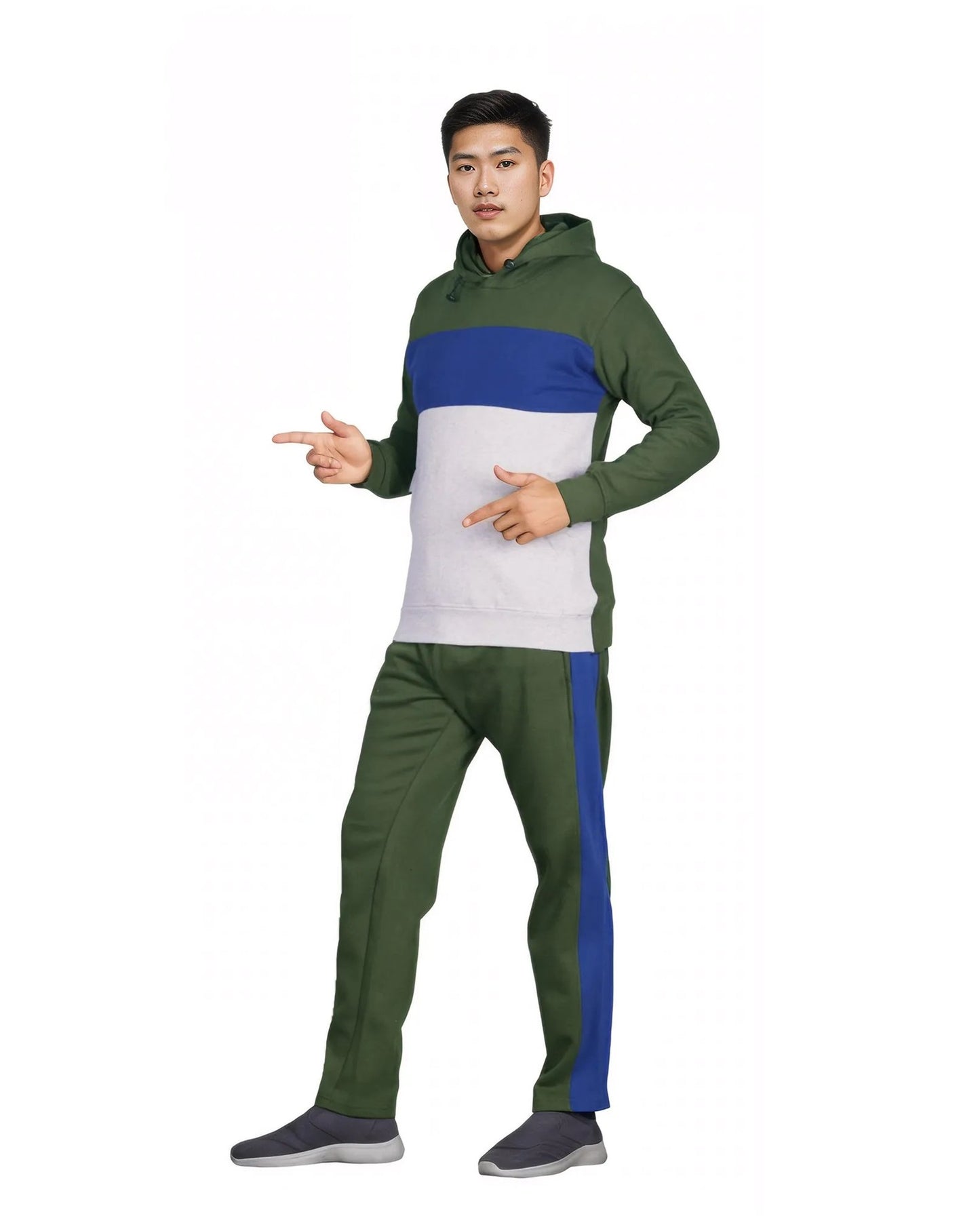 Men’s 2-piece Heavy Duty & matching Sweatpants Pullover Hoodie suit with stand