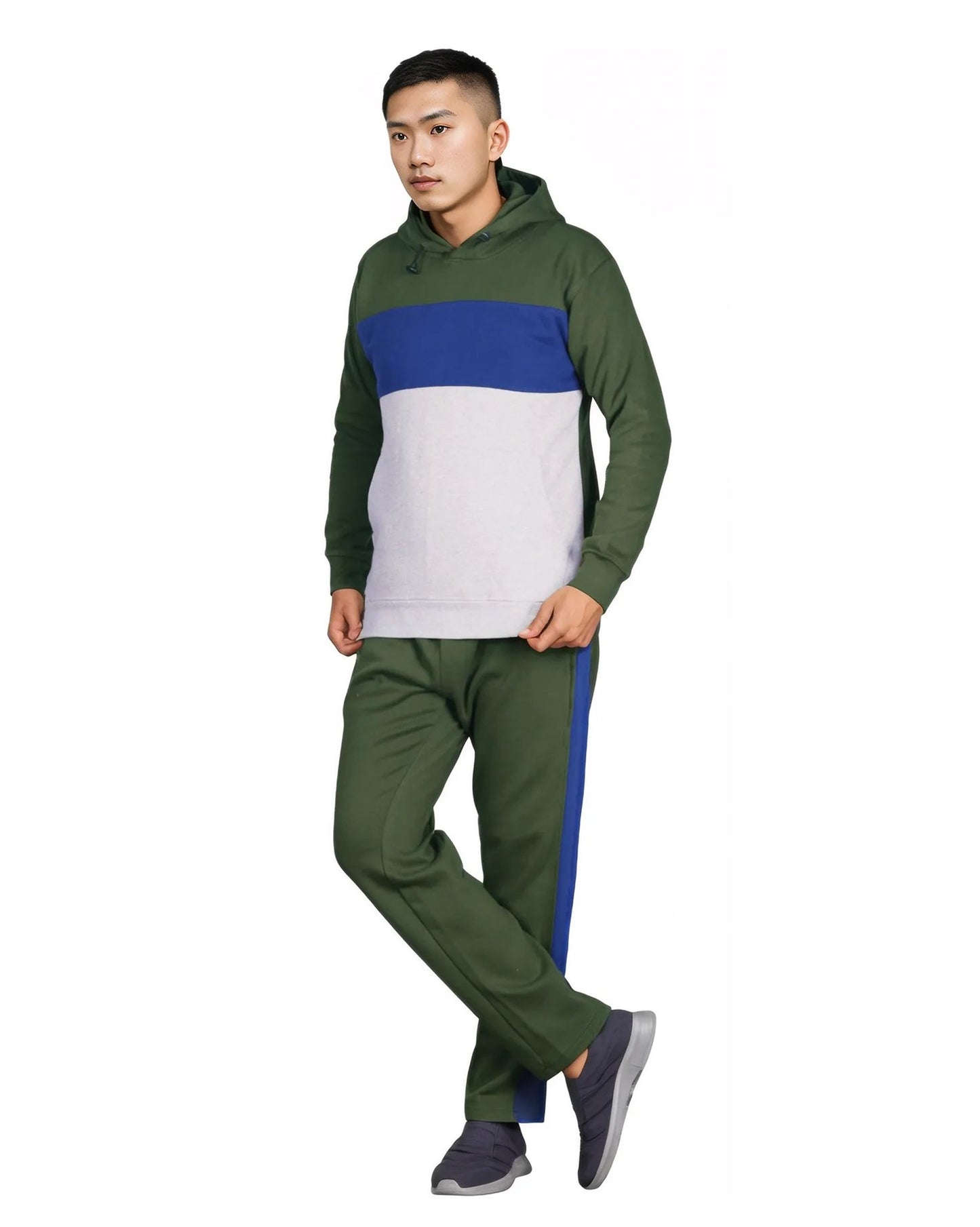 Men’s 2-piece Heavy Duty & matching Sweatpants Pullover Hoodie suit with stand