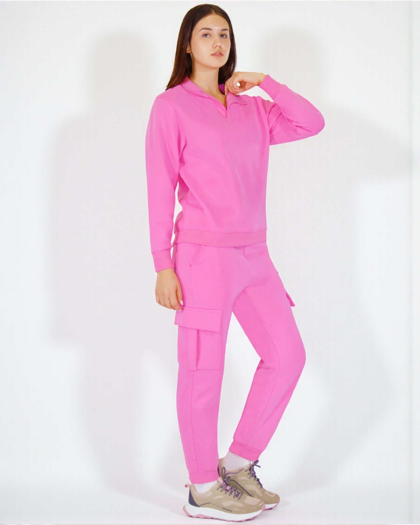 Women’s Cargo Lounge Set Soft Cotton Blend Two-Piece