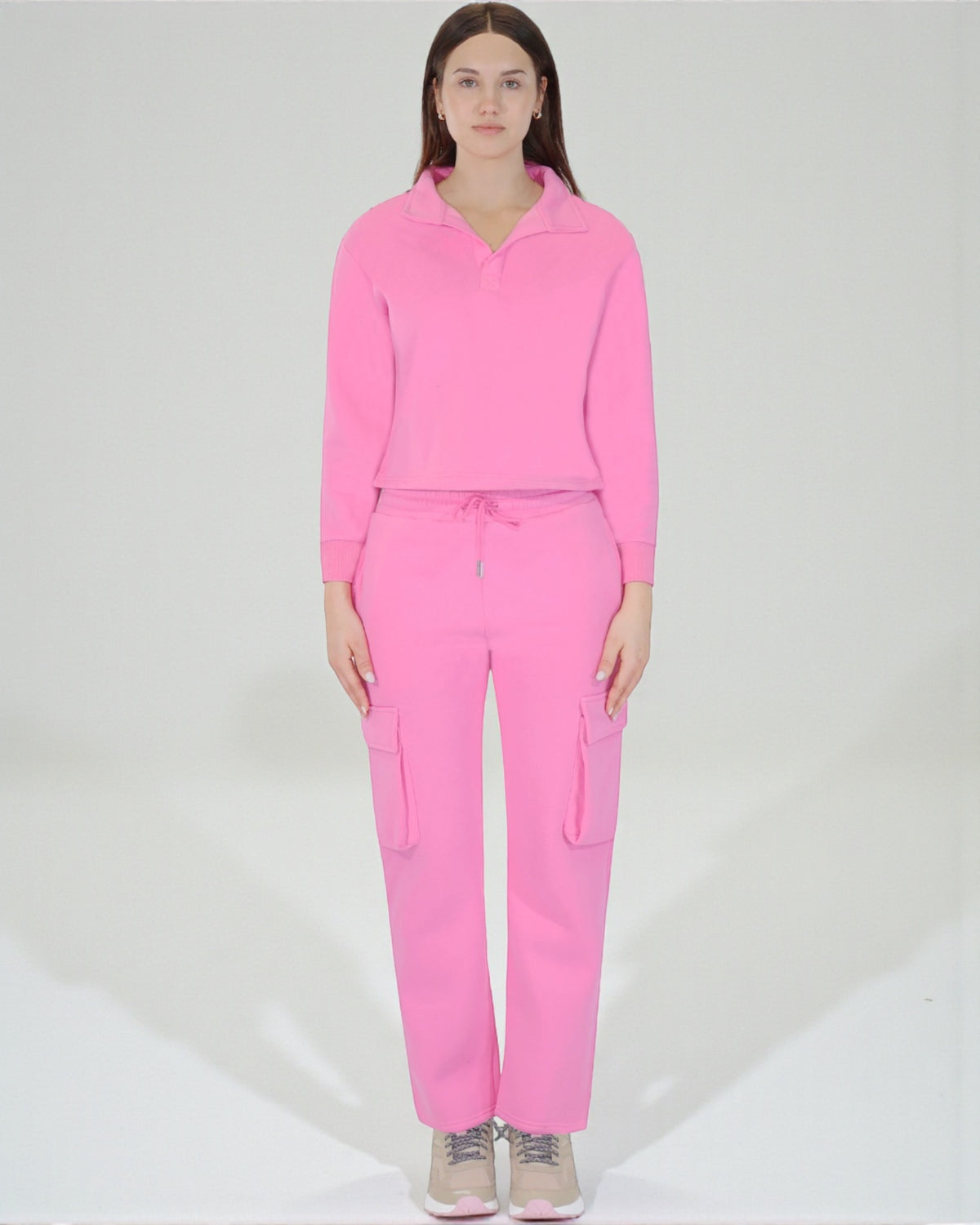 Women’s Soft Fleece Cargo Lounge Set Relax Fit – Royal Threads product image