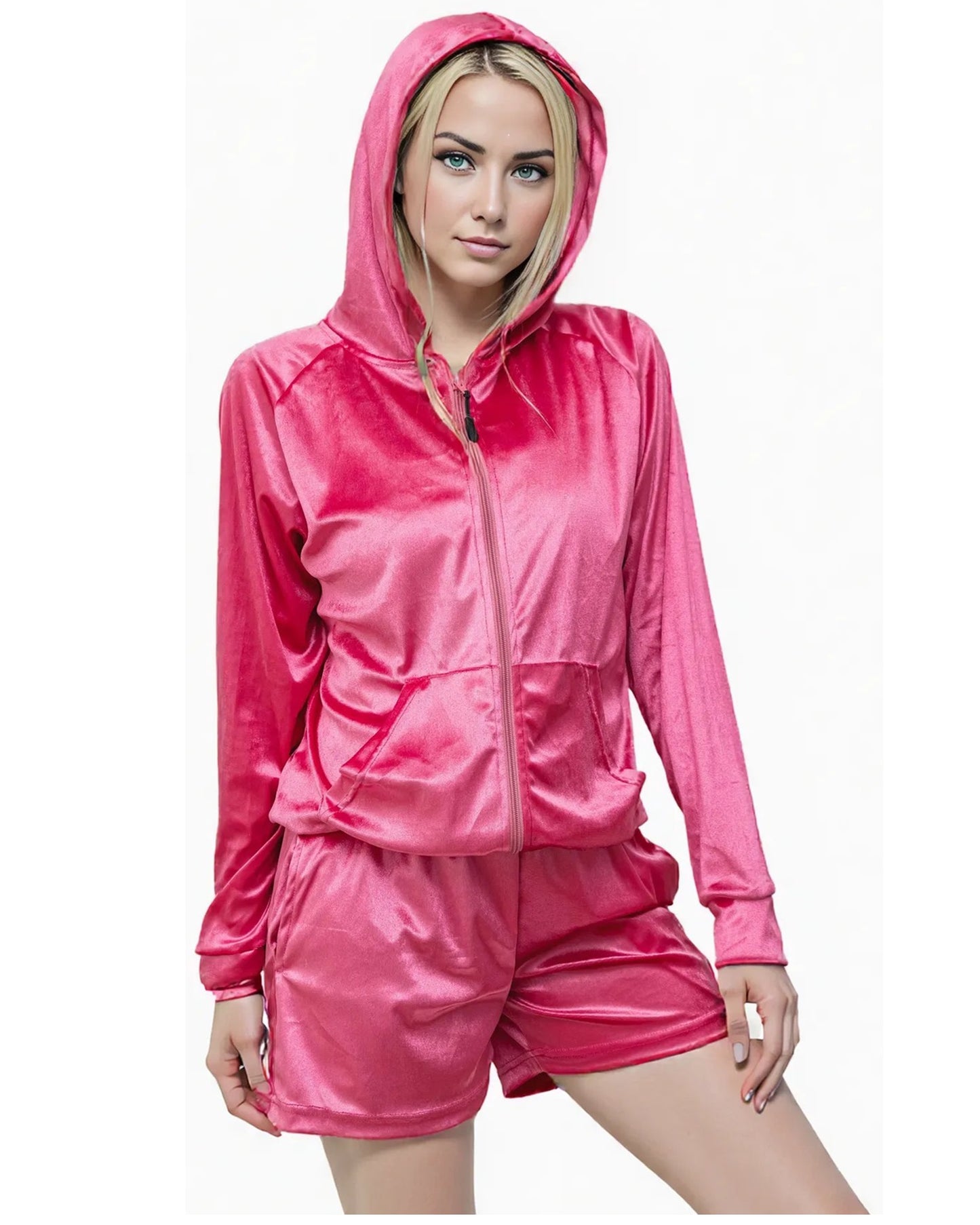 Women's Valvet Hoodie & Shorts Set