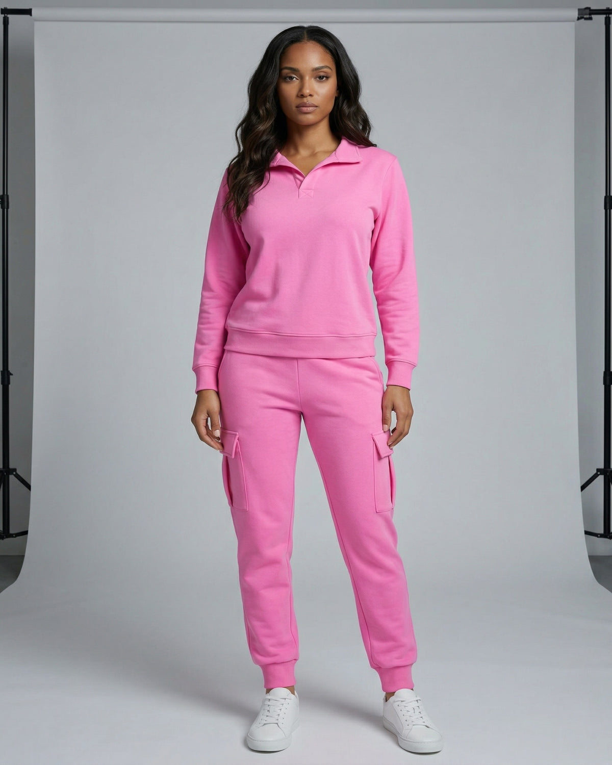 Women’s Cargo Lounge Set Soft Cotton Blend Two-Piece – alternate view 7