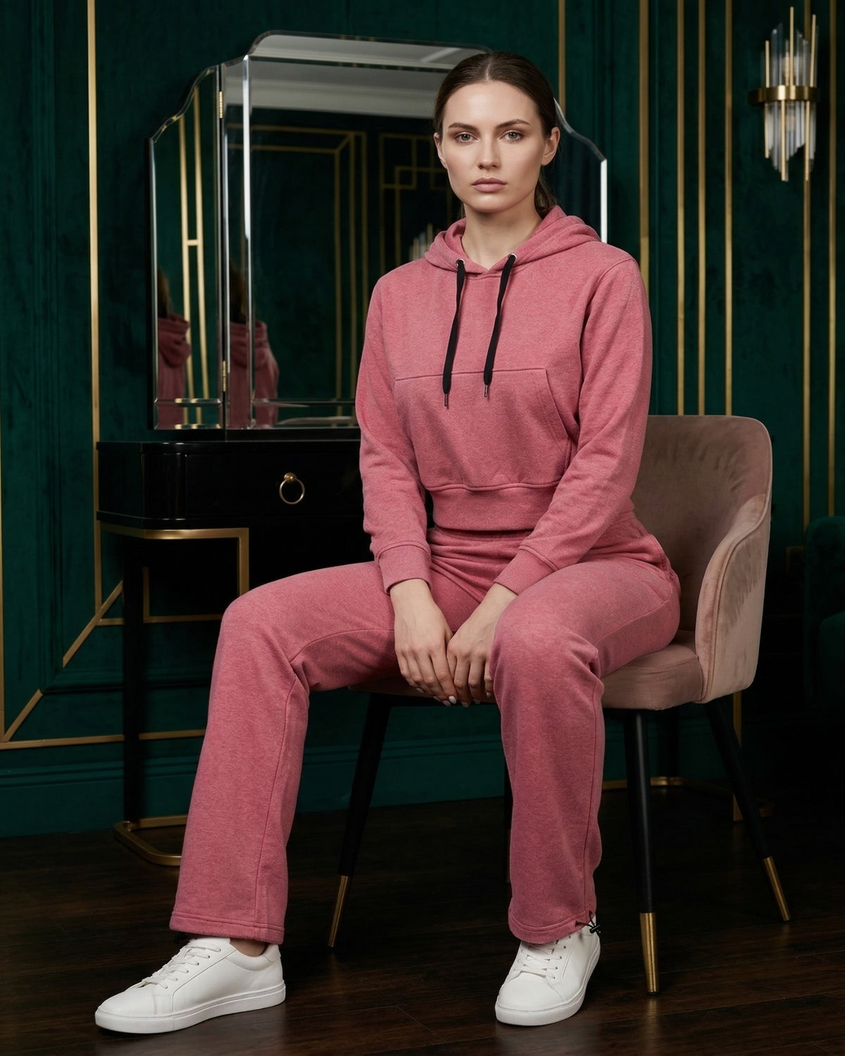 Women's Soft Stretch Cropped Hoodie Set – alternate view 11