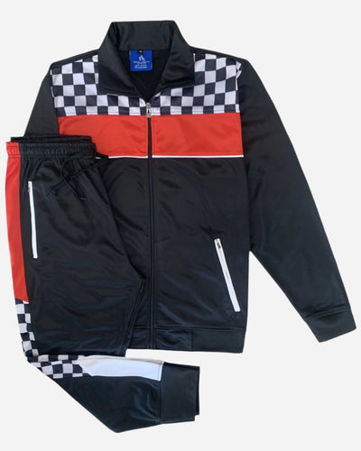 Men's Plaid Checker Tracksuit