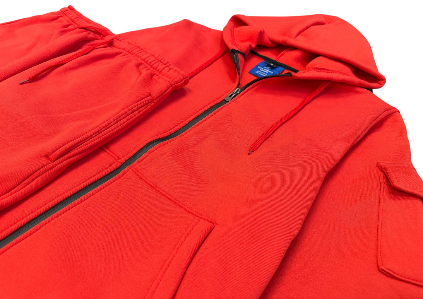 Men's Warm Cargo Pants Fleece Sweatsuit