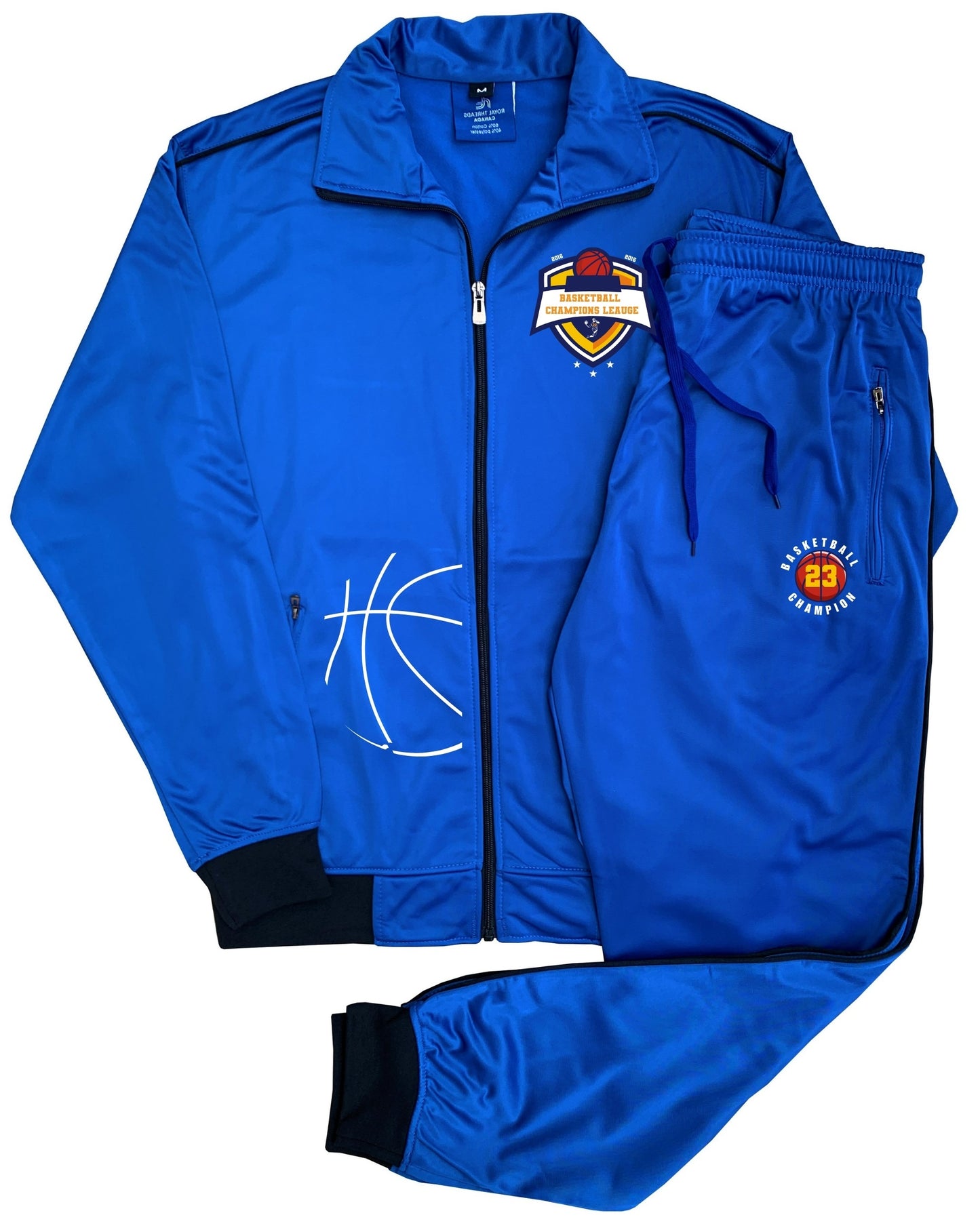 Men Basketball tracksuit Champions Print Top and Bottom Outfit