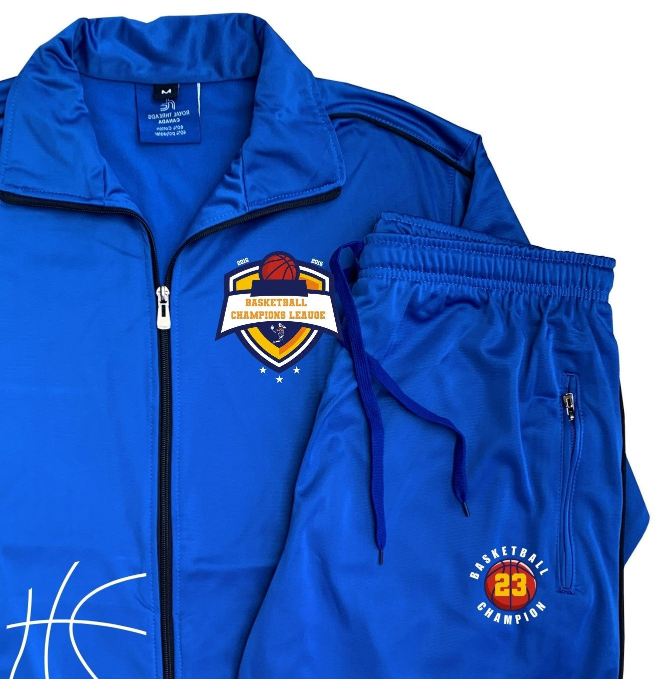 Men Basketball tracksuit Champions Print Top and Bottom Outfit