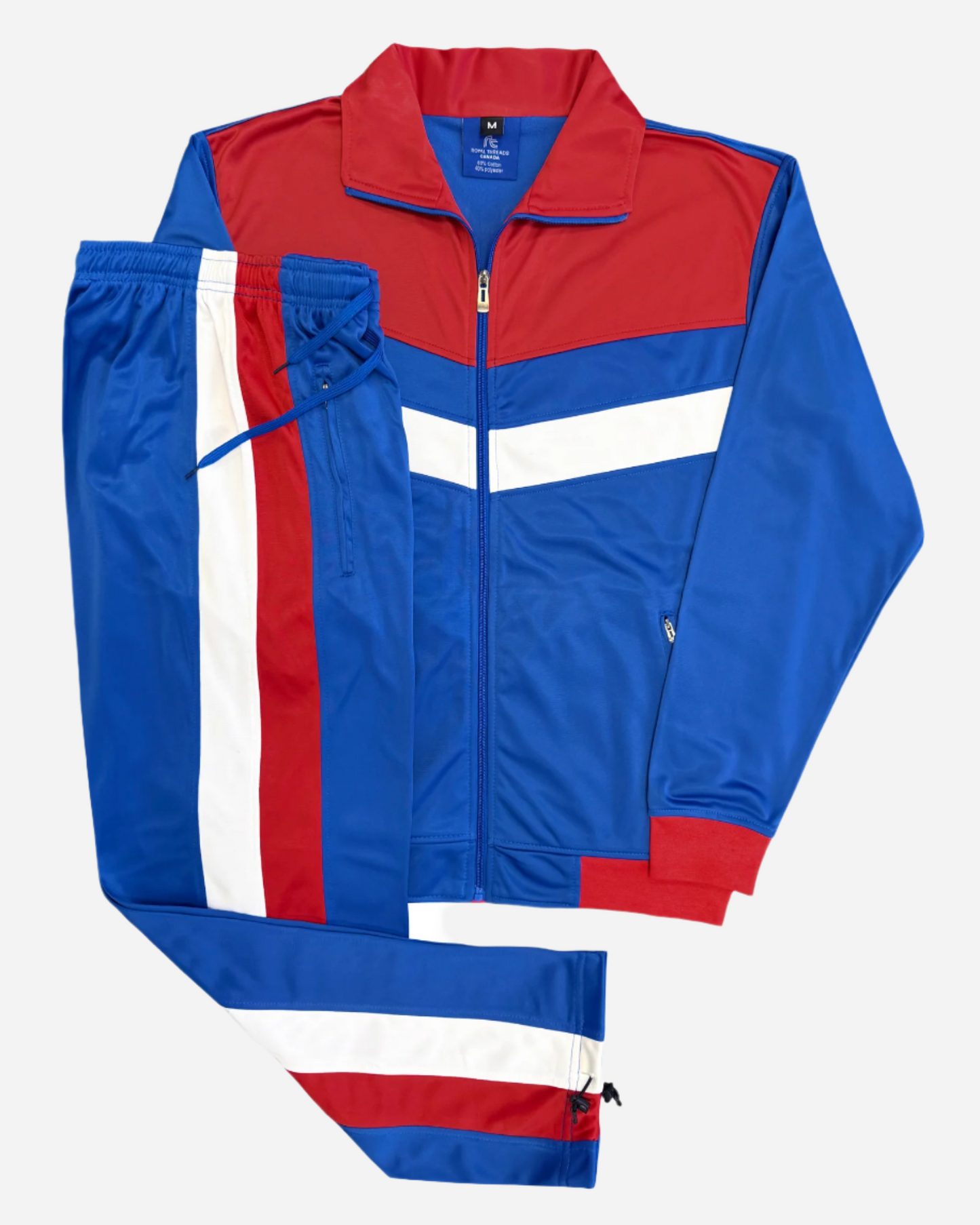 Men's Tracksuit Warm-Up 2-piece Retro Style Track Jacket & Pants Matching Set