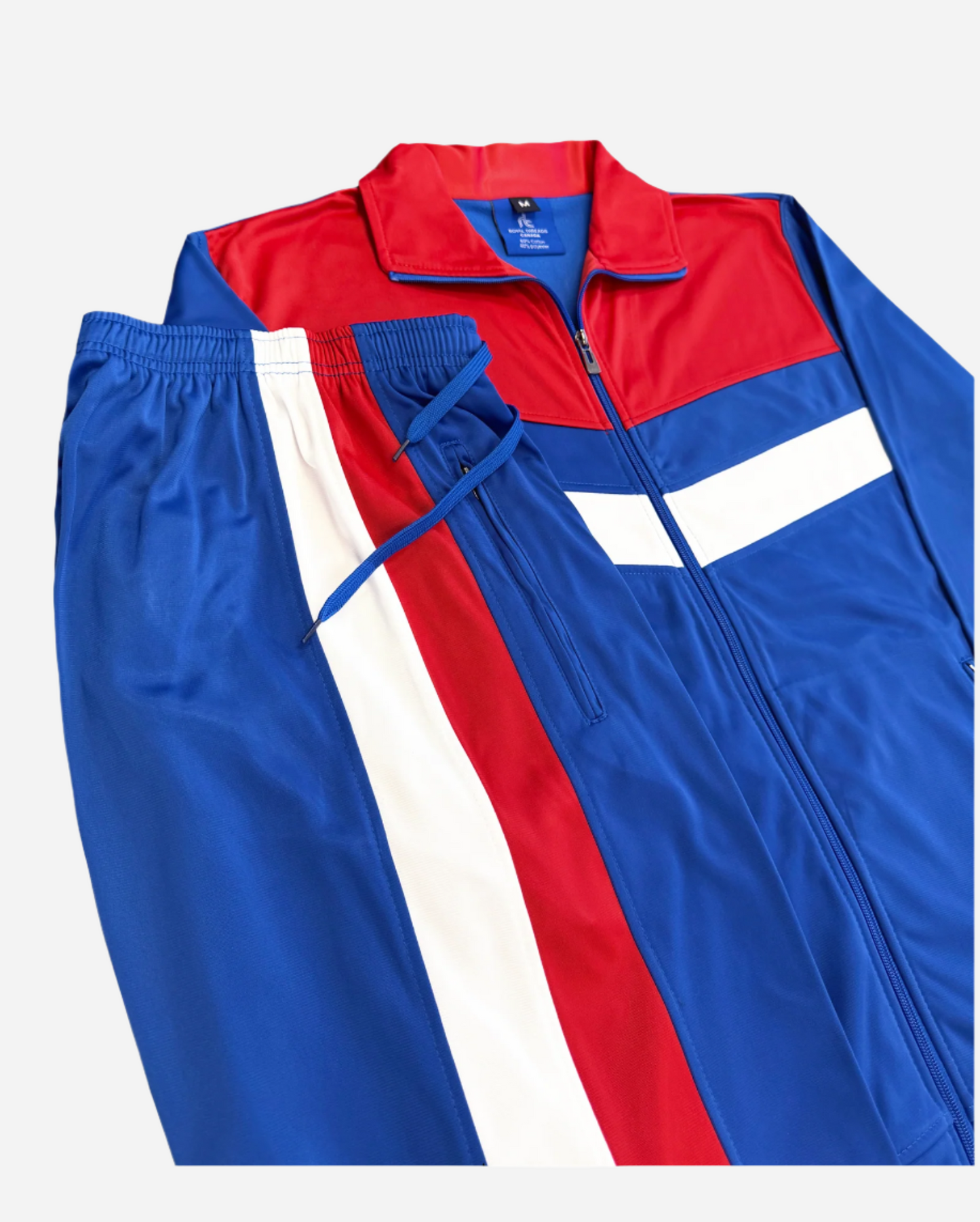 Men's Tracksuit Warm-Up 2-piece Retro Style Track Jacket & Pants Matching Set