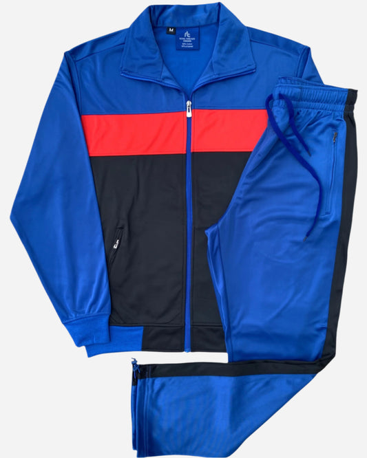 Men’s 2-Piece Tracksuit Traditional Coral Blocks Active Track Jacket and Track pants Outfit