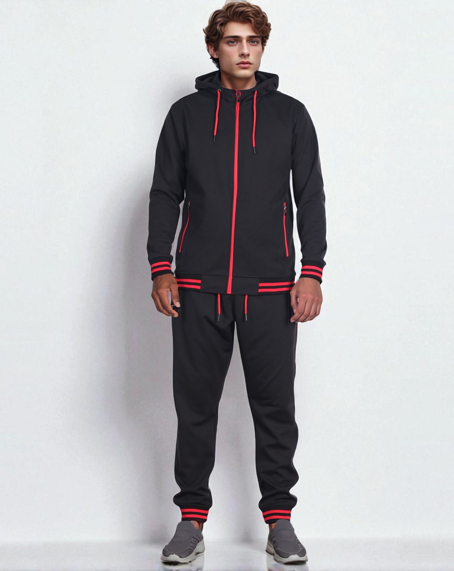 Men’s Scooba Multi Color Rib Tracksuit GYM Activewear Outfit