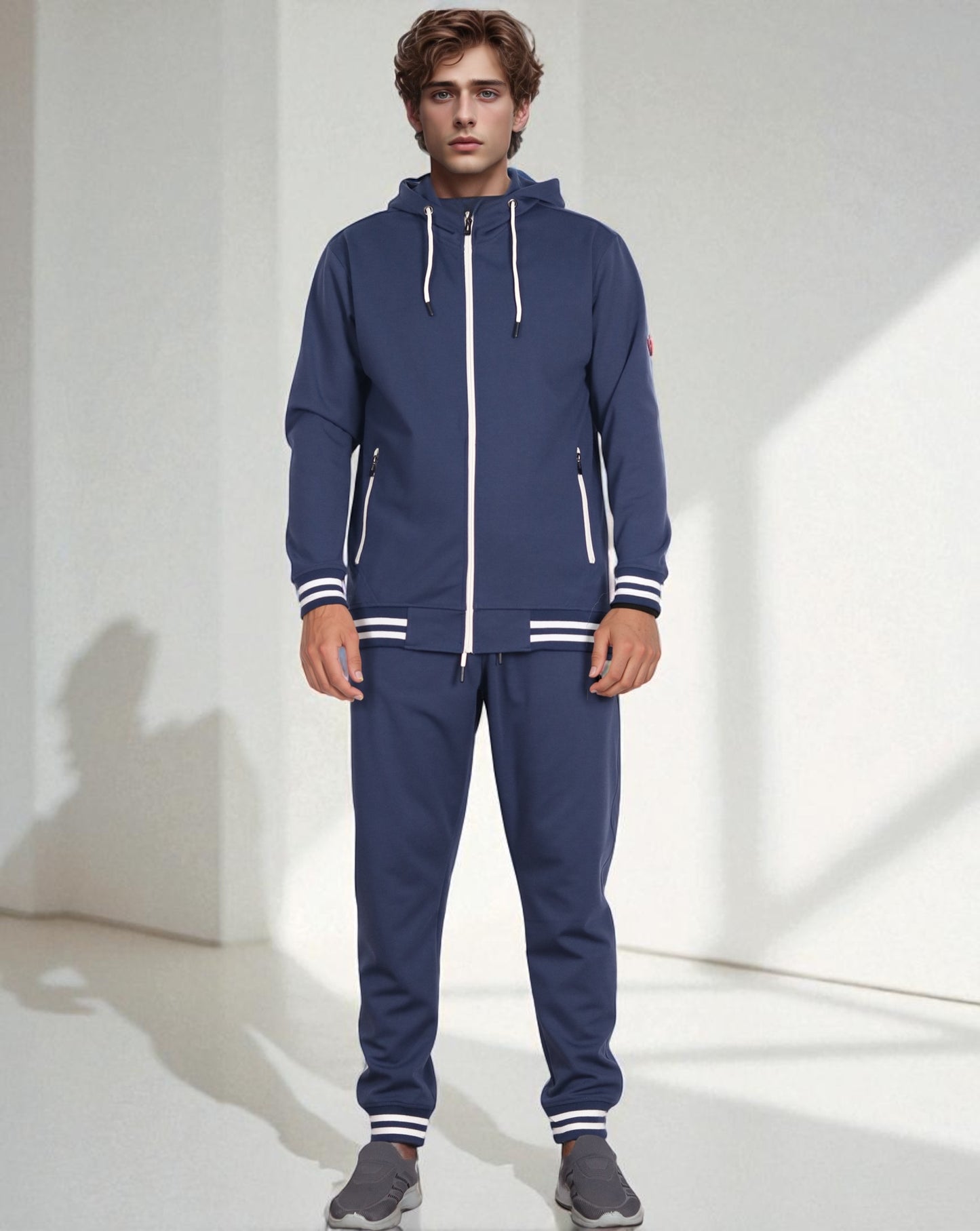 Men’s Scooba Multi Color Rib Tracksuit GYM Activewear Outfit