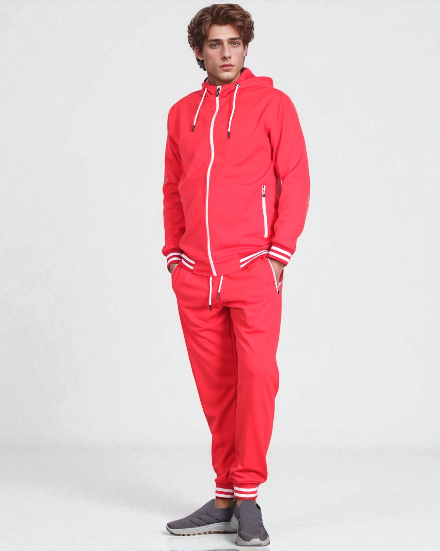 Men’s Scooba Multi Color Rib Tracksuit GYM Activewear Outfit