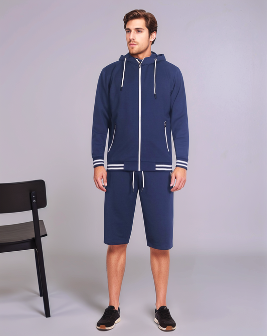 Men’s Active GYM Training Track Jacket & Shorts Set
