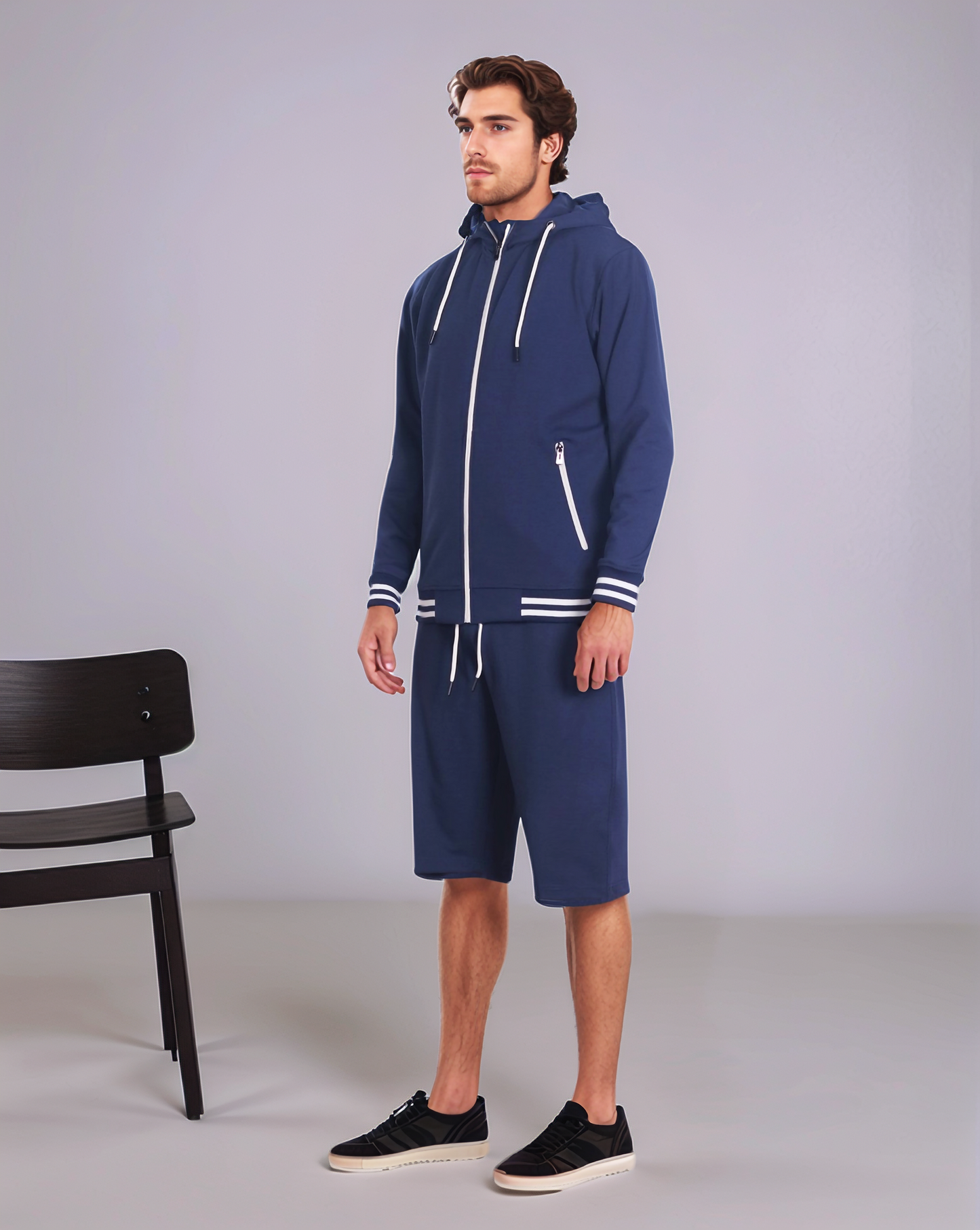 Men’s Active GYM Training Track Jacket & Shorts Set