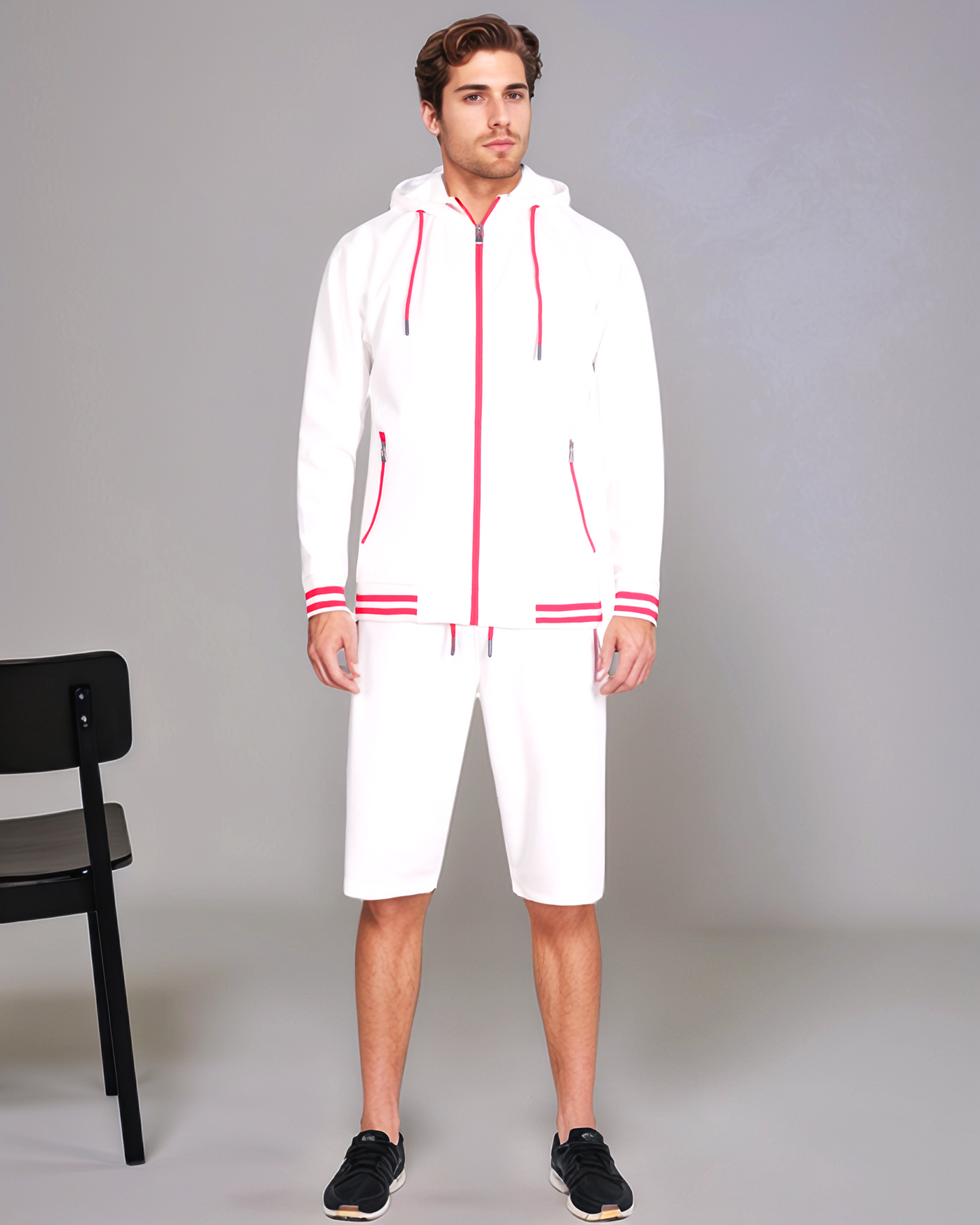 Men’s Active GYM Training Track Jacket & Shorts Set