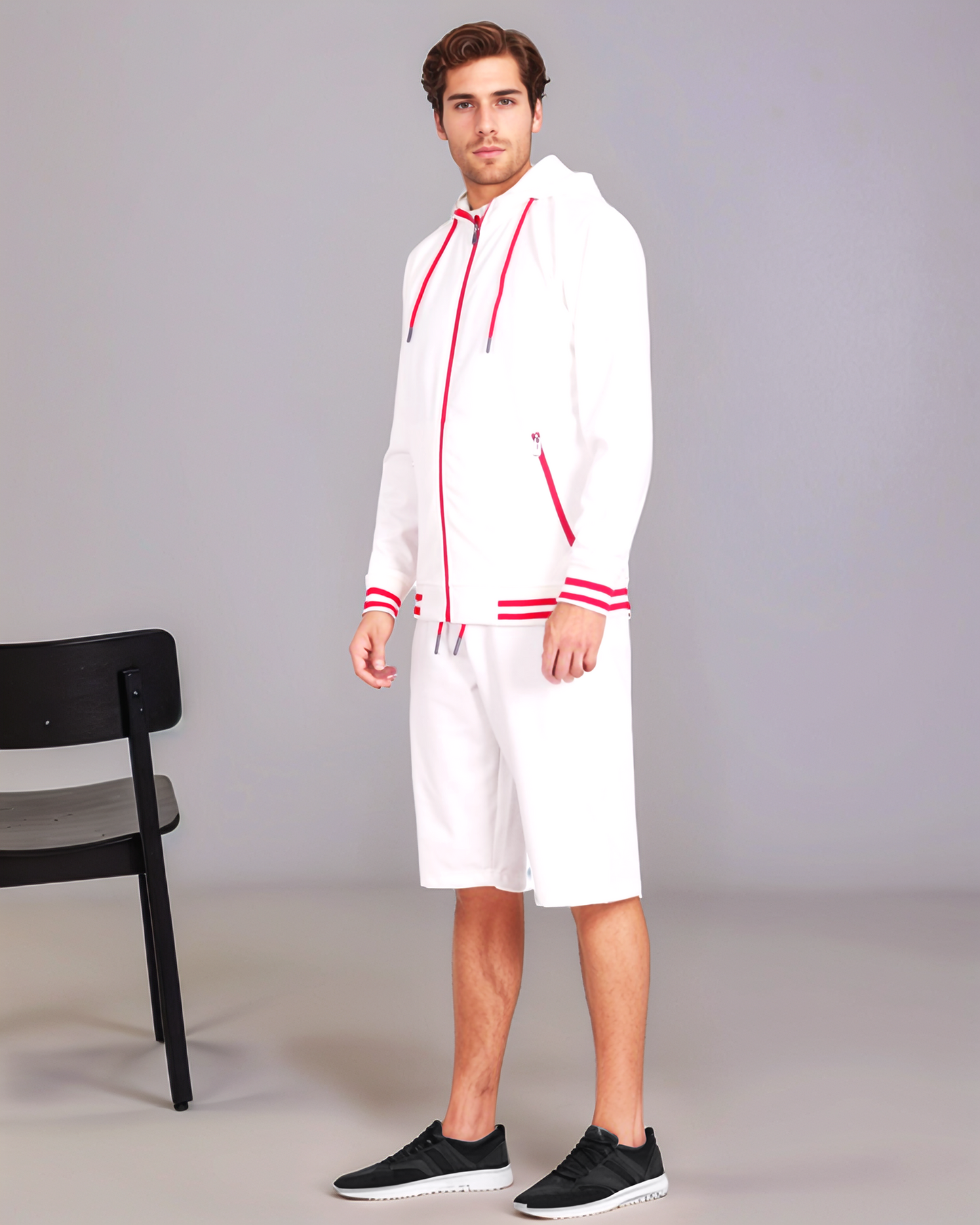 Men’s Active GYM Training Track Jacket & Shorts Set