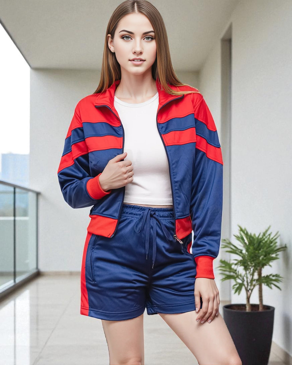 Women's Summer Track Jacket & Shorts Set – alternate view 4